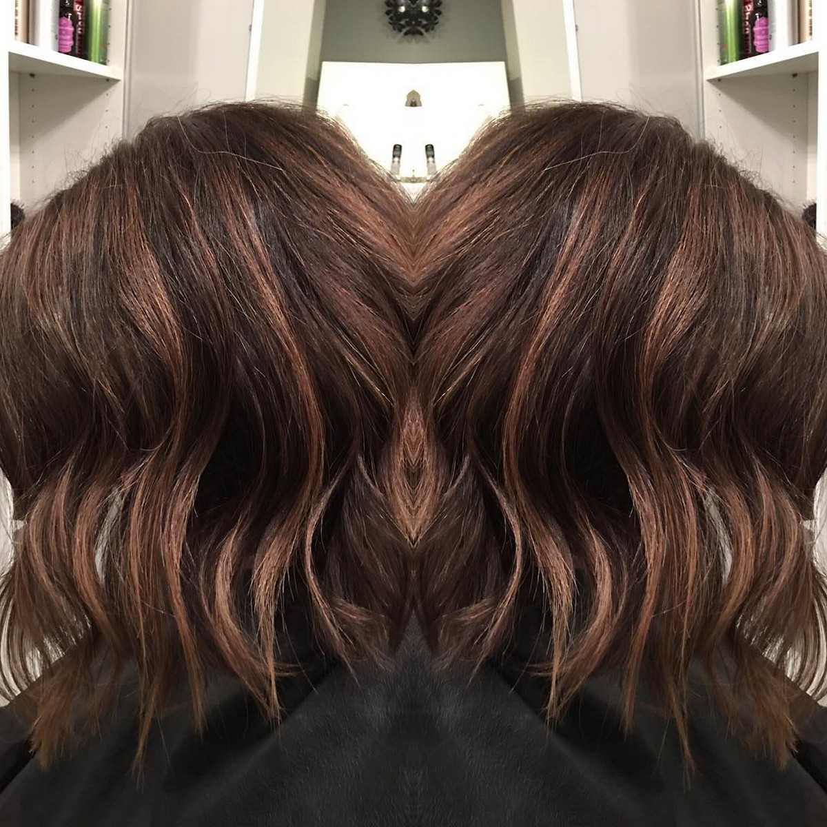 Burnt Caramel With Red Cherry A-Line Bob