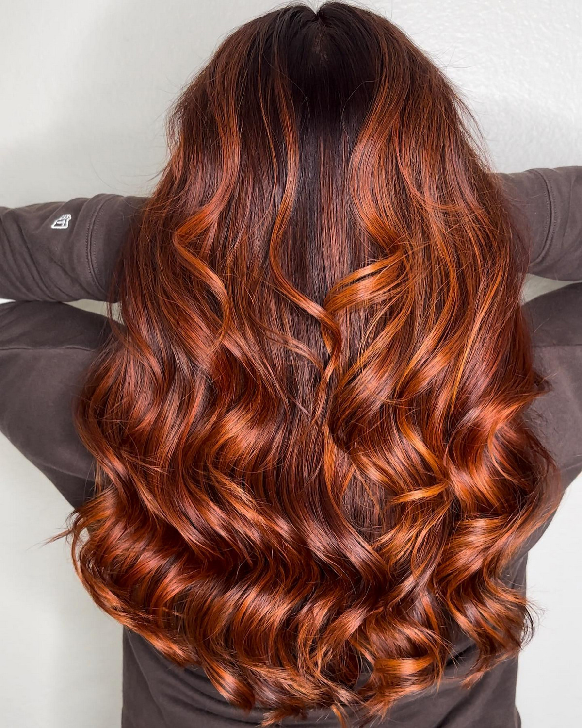 Red Copper Bayalage With Layered Haircut