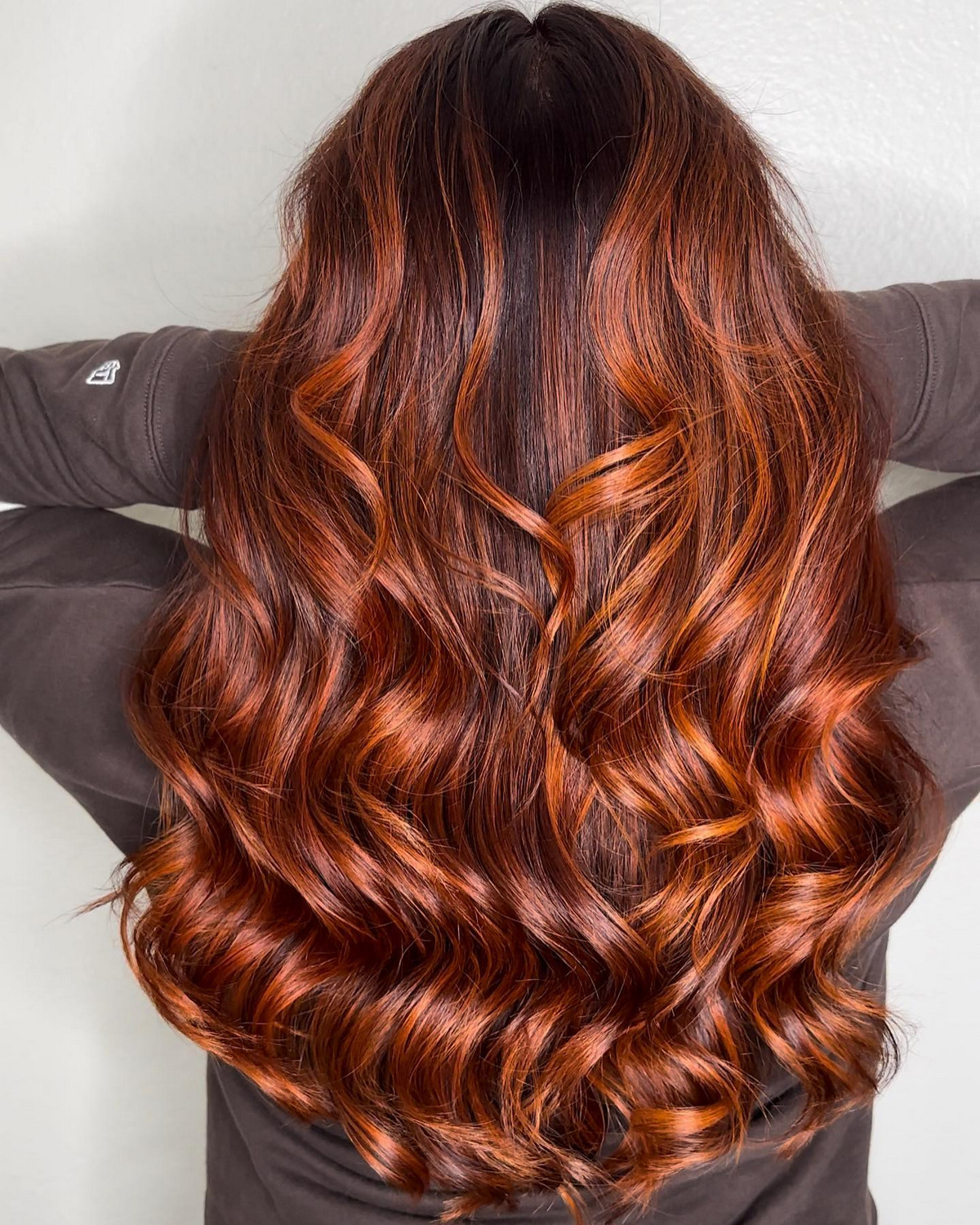 Red Copper Bayalage With Layered Haircut