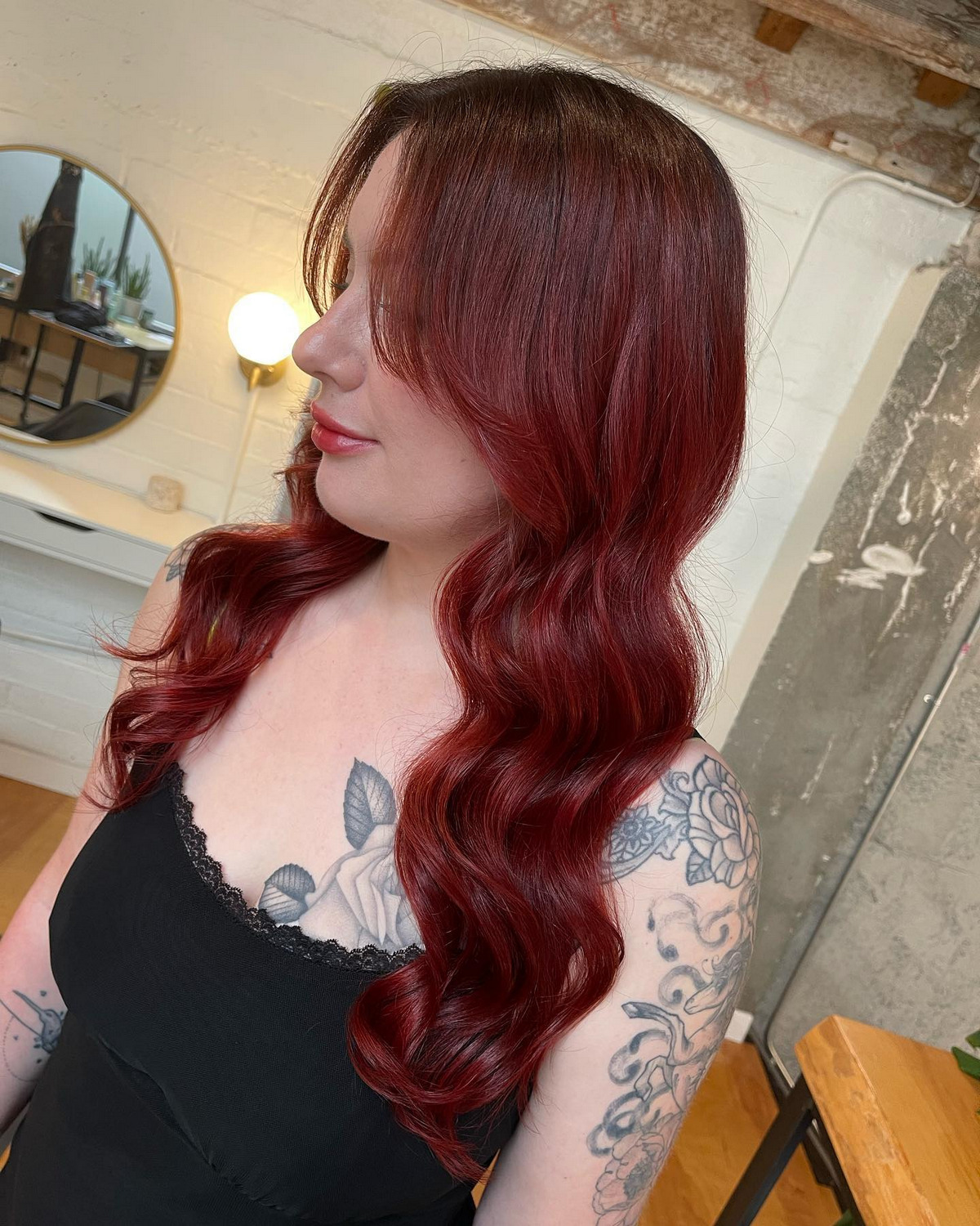 Dark Red Hair With Layers Cut