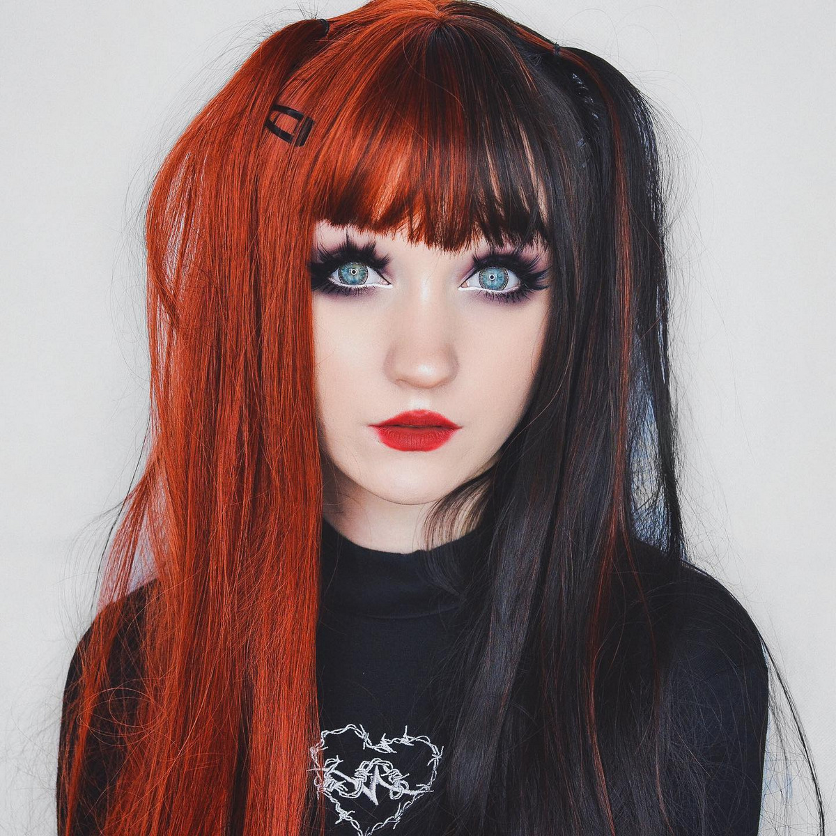 Orange And Black For Straight Hair