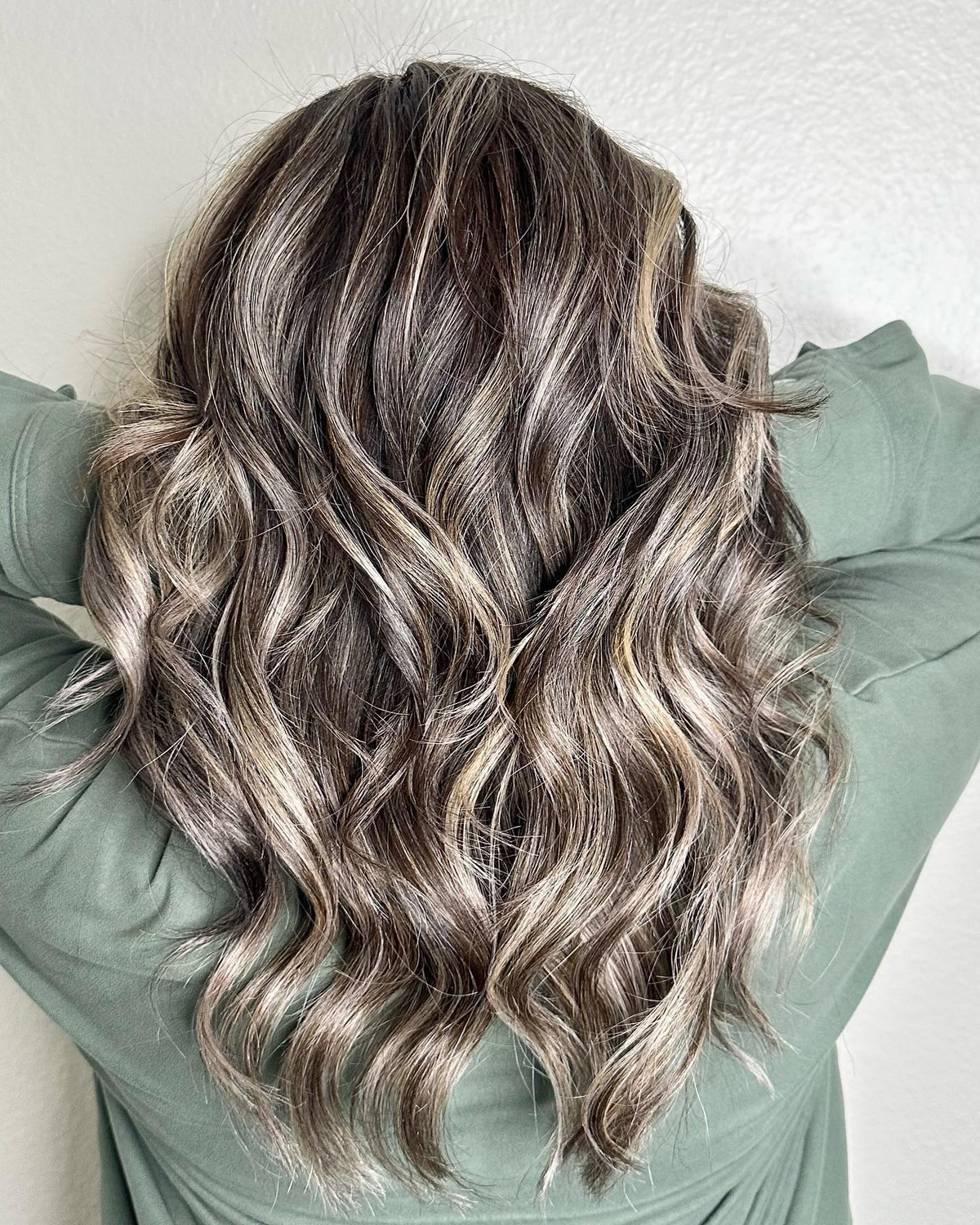 Long Layered Haircut With Ash Bayalage