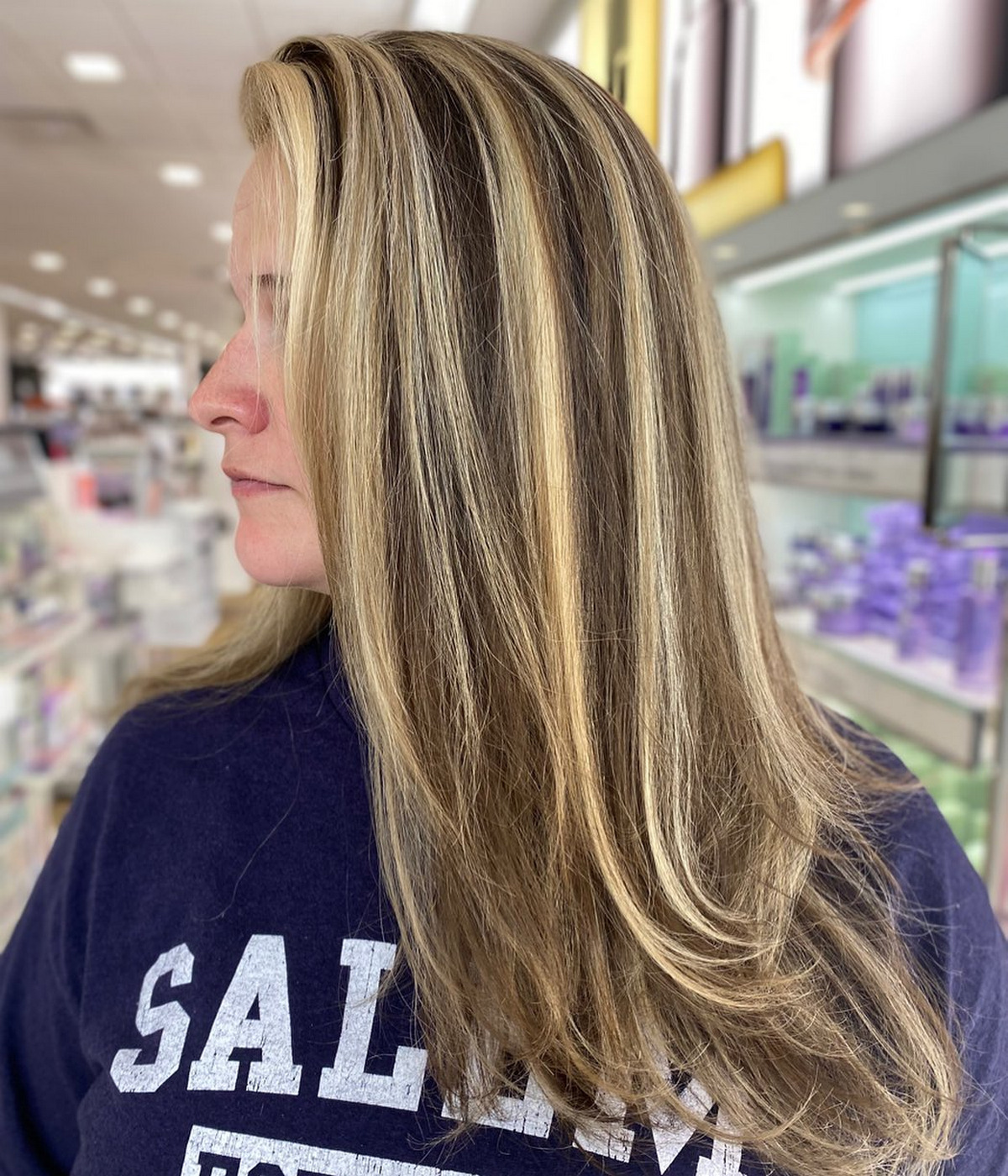 Long Layered Haircut With Chunky Highlights