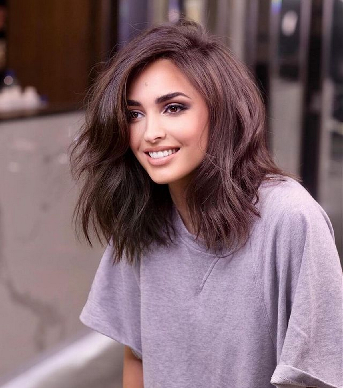 Shoulder-Length Cut With Textured Ends