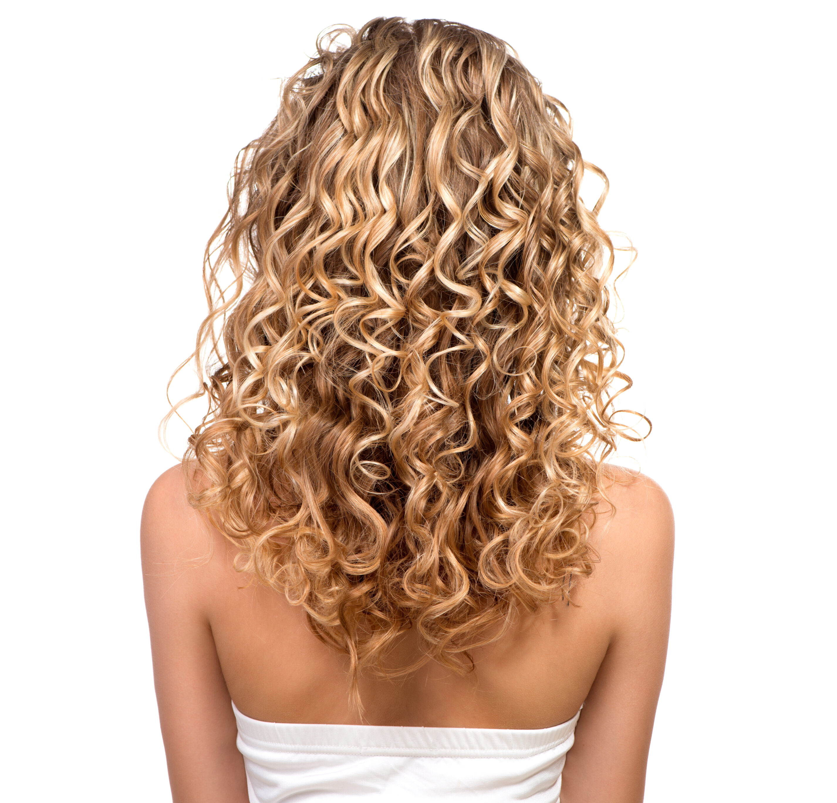 Healthy and long blond wavy hair