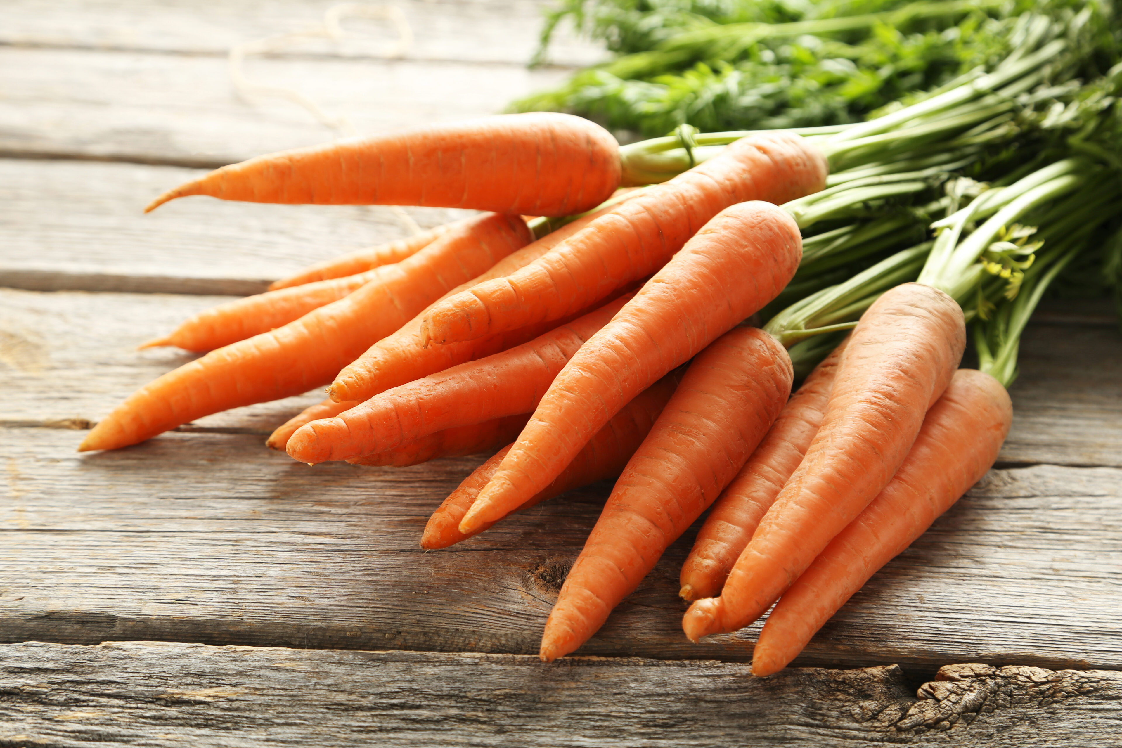 Carrots: Beta-carotene for strong hair