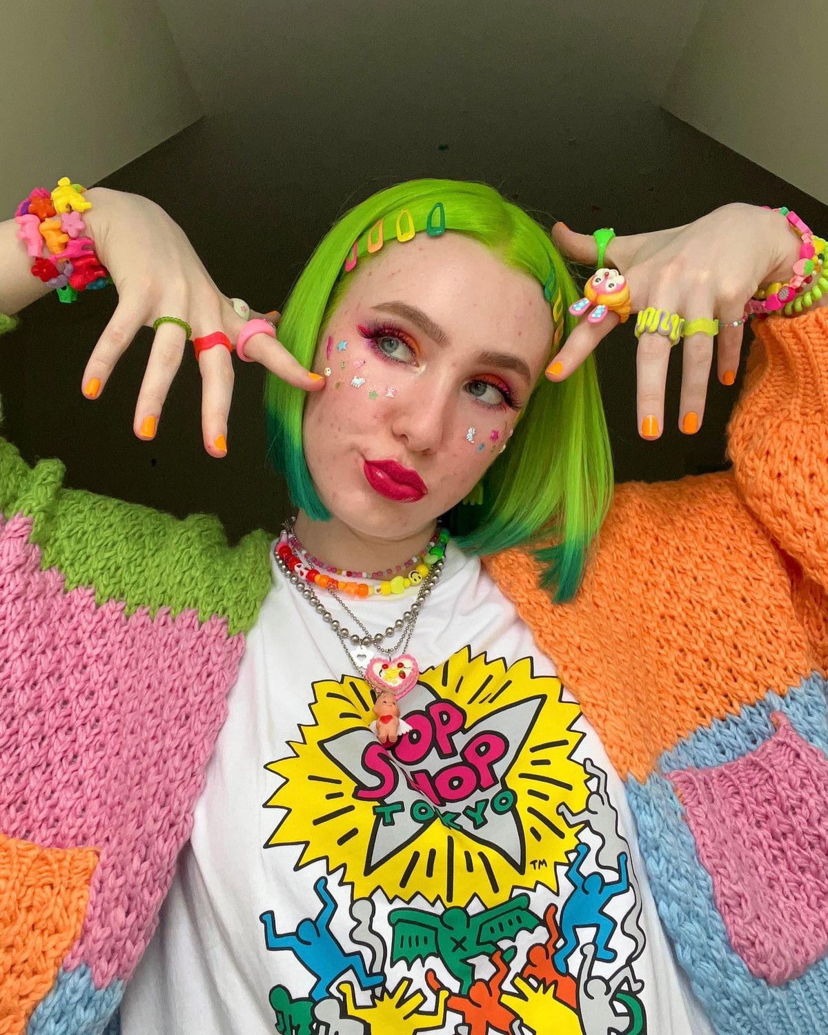 Vibrant Hair Color In Y2K Hairstyle