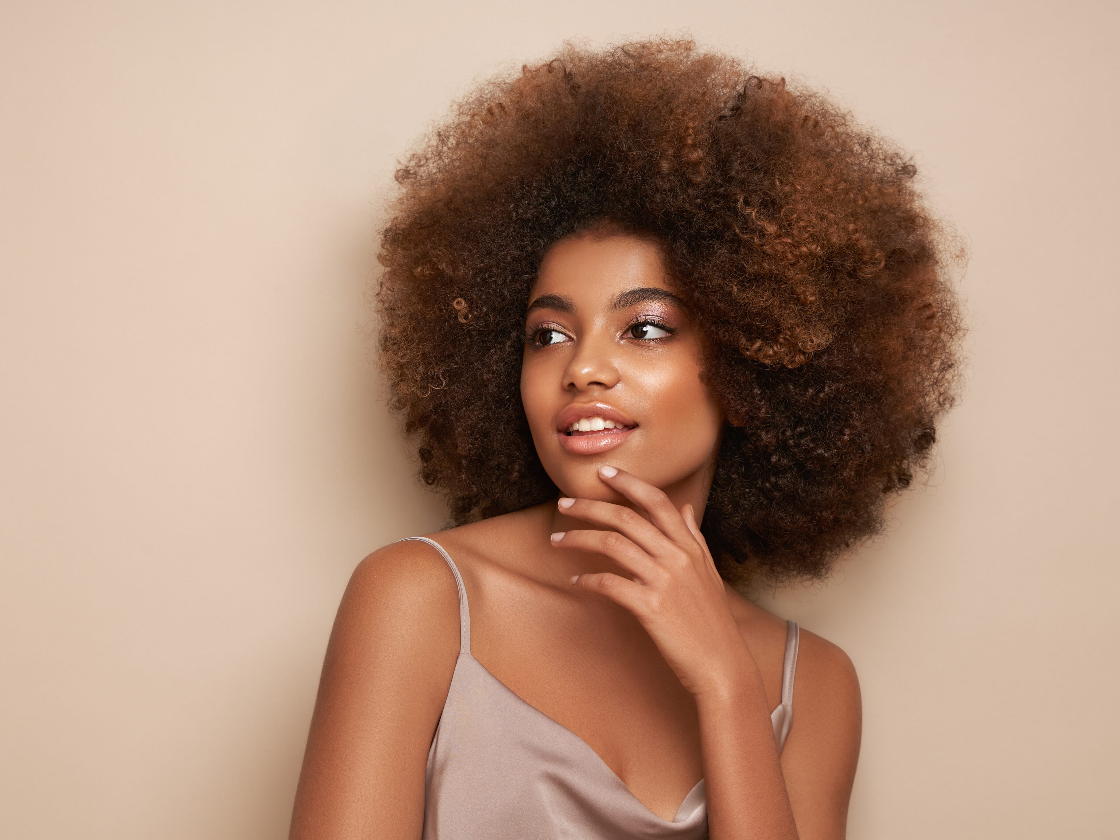 Curly Afro hairstyle