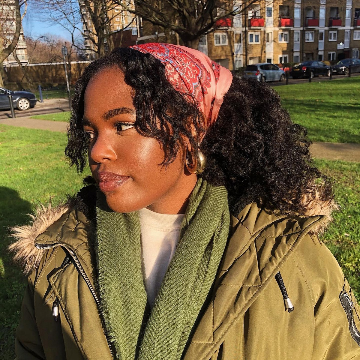 Curly protective headband beautiful