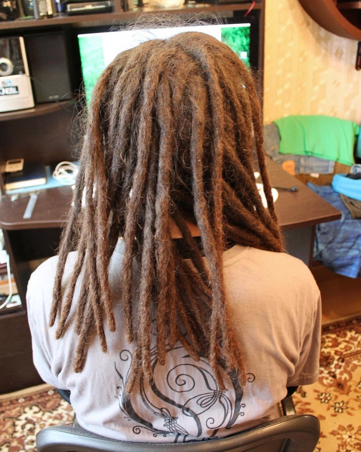 Dusty and wild dreads locs hairstyle