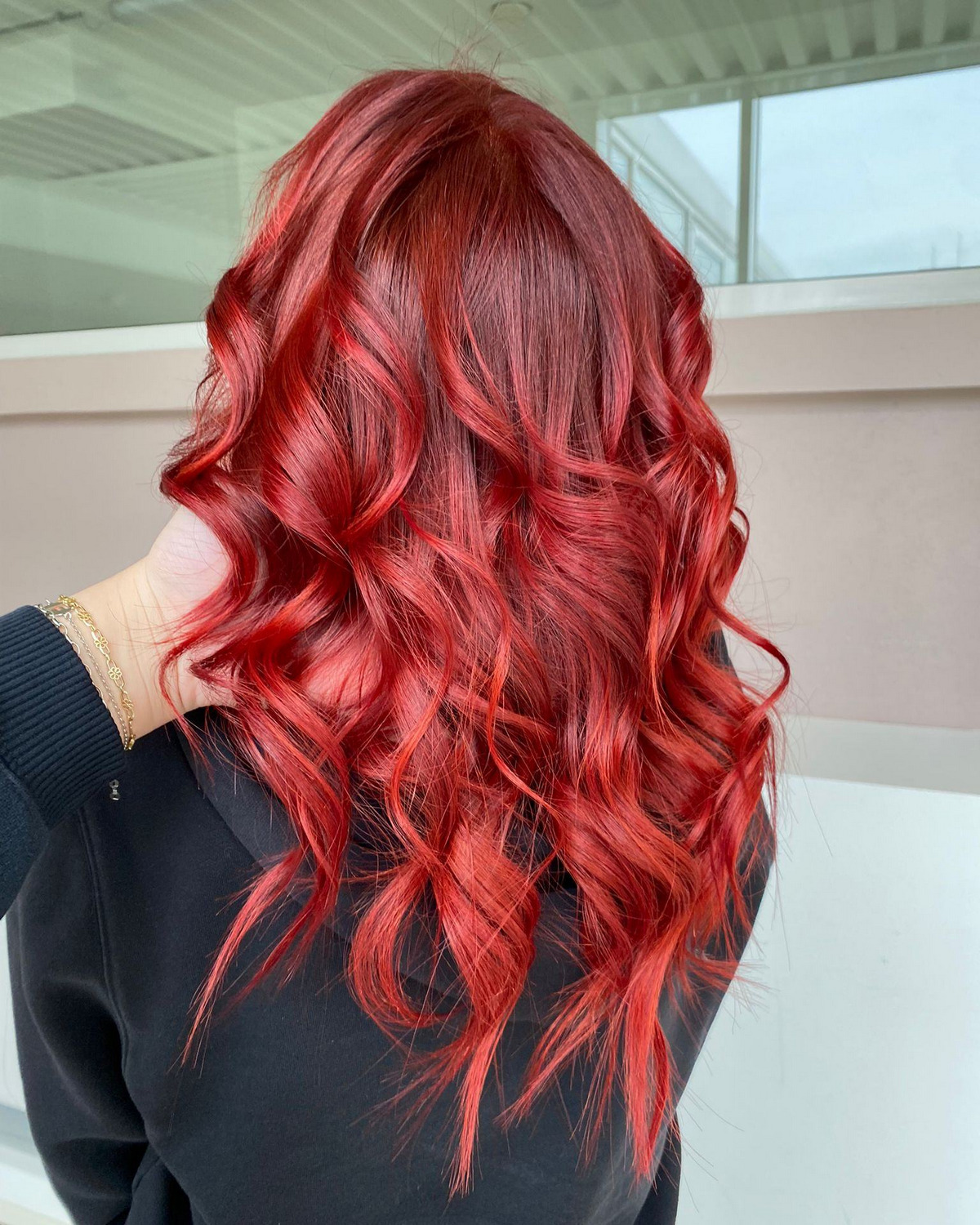 Dyed hair after bleaching