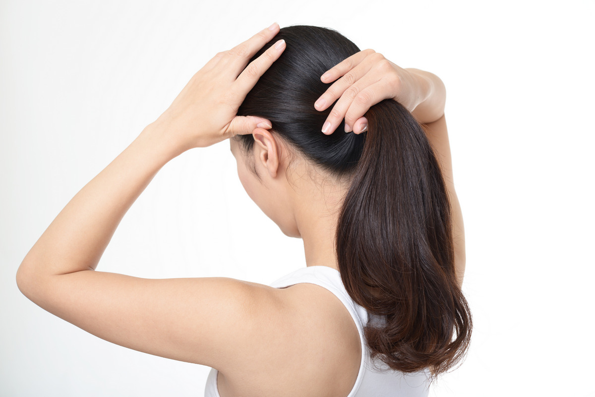 Gather The Hair Into A Ponytail