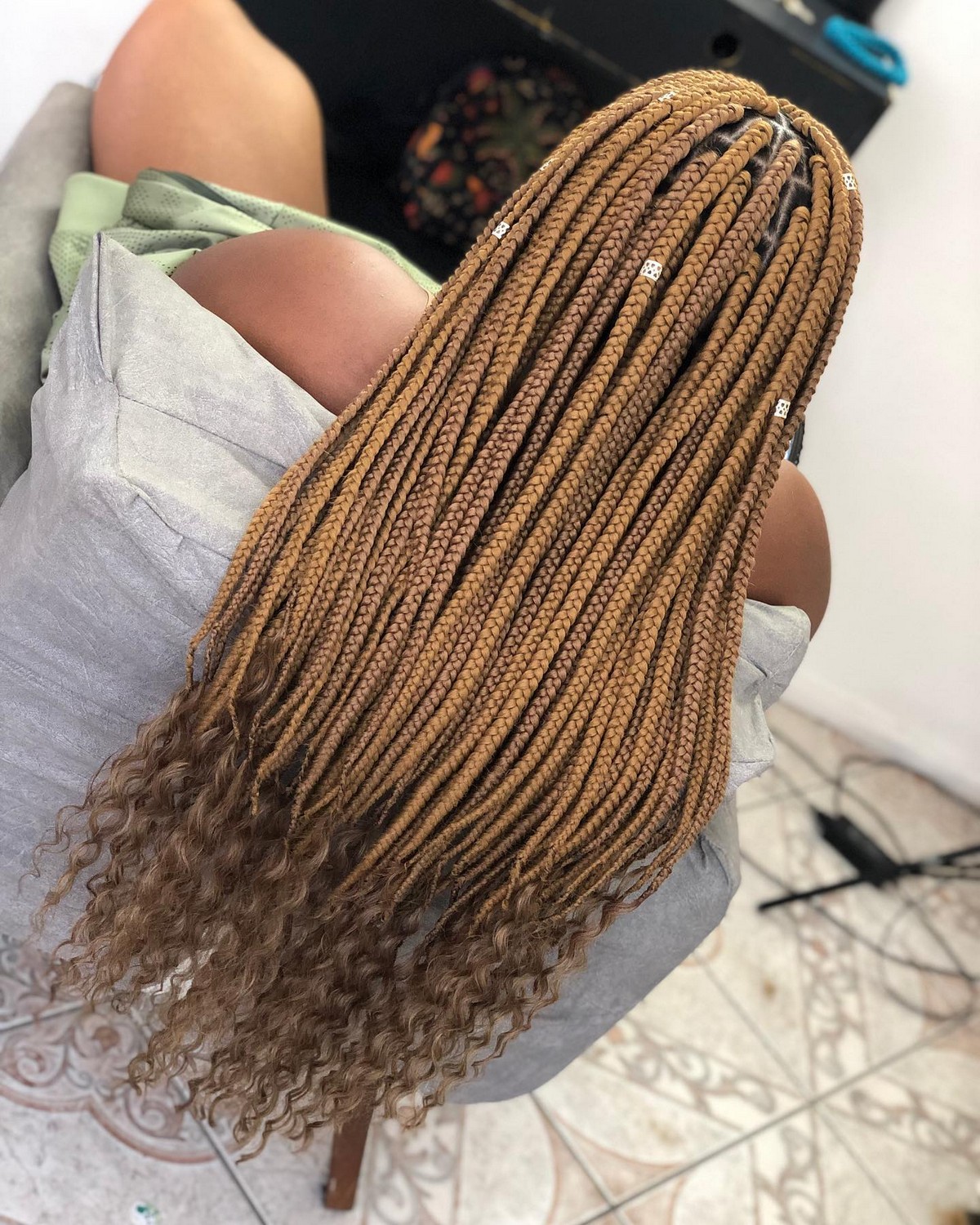Stylish and fashionable goddess braids