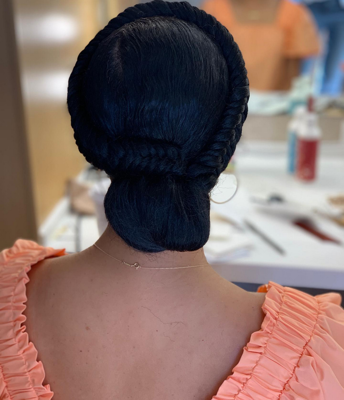 Halo braid with twists beautiful hairstyle for girl