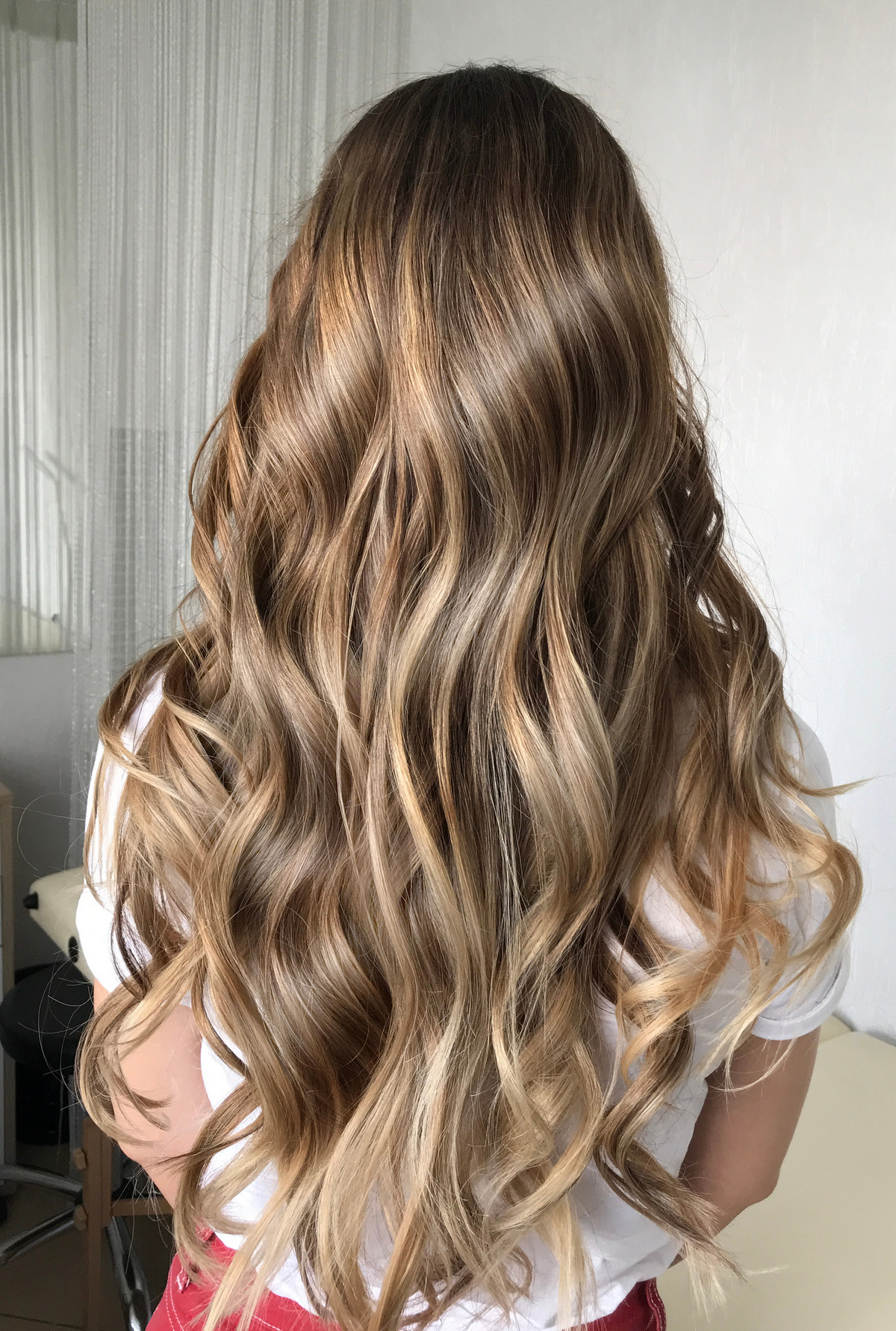 Long blond hair with balayage