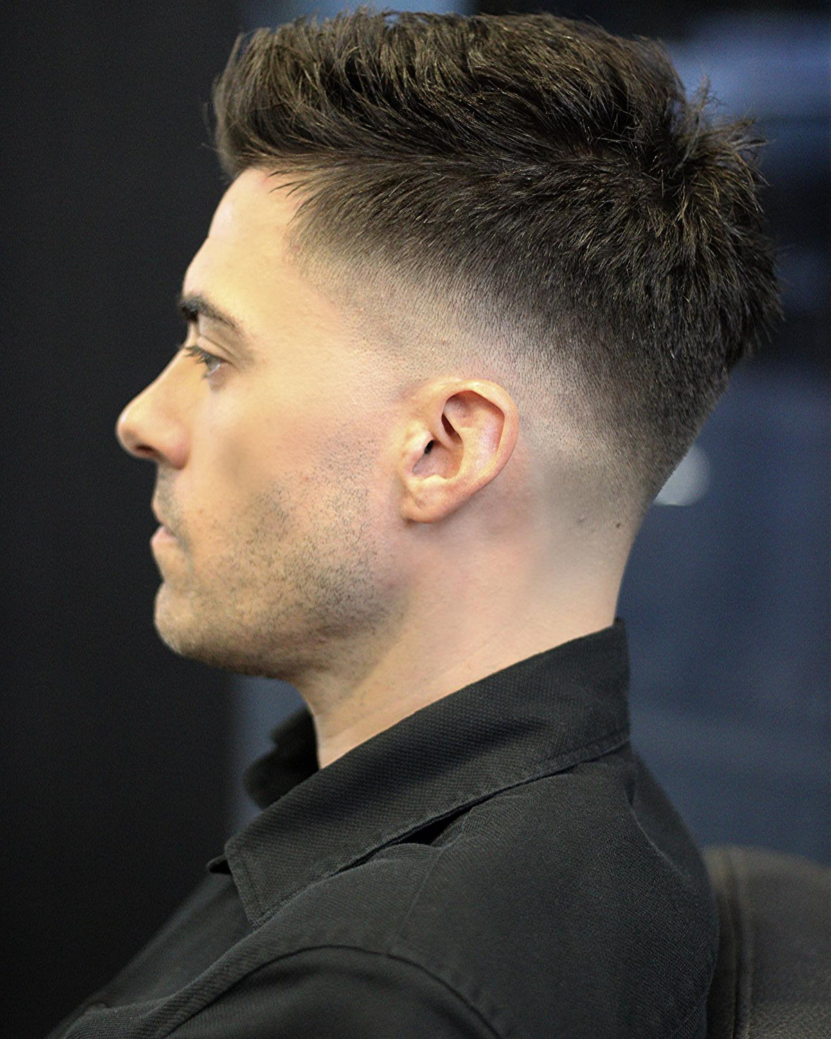 Men with drop fade hair