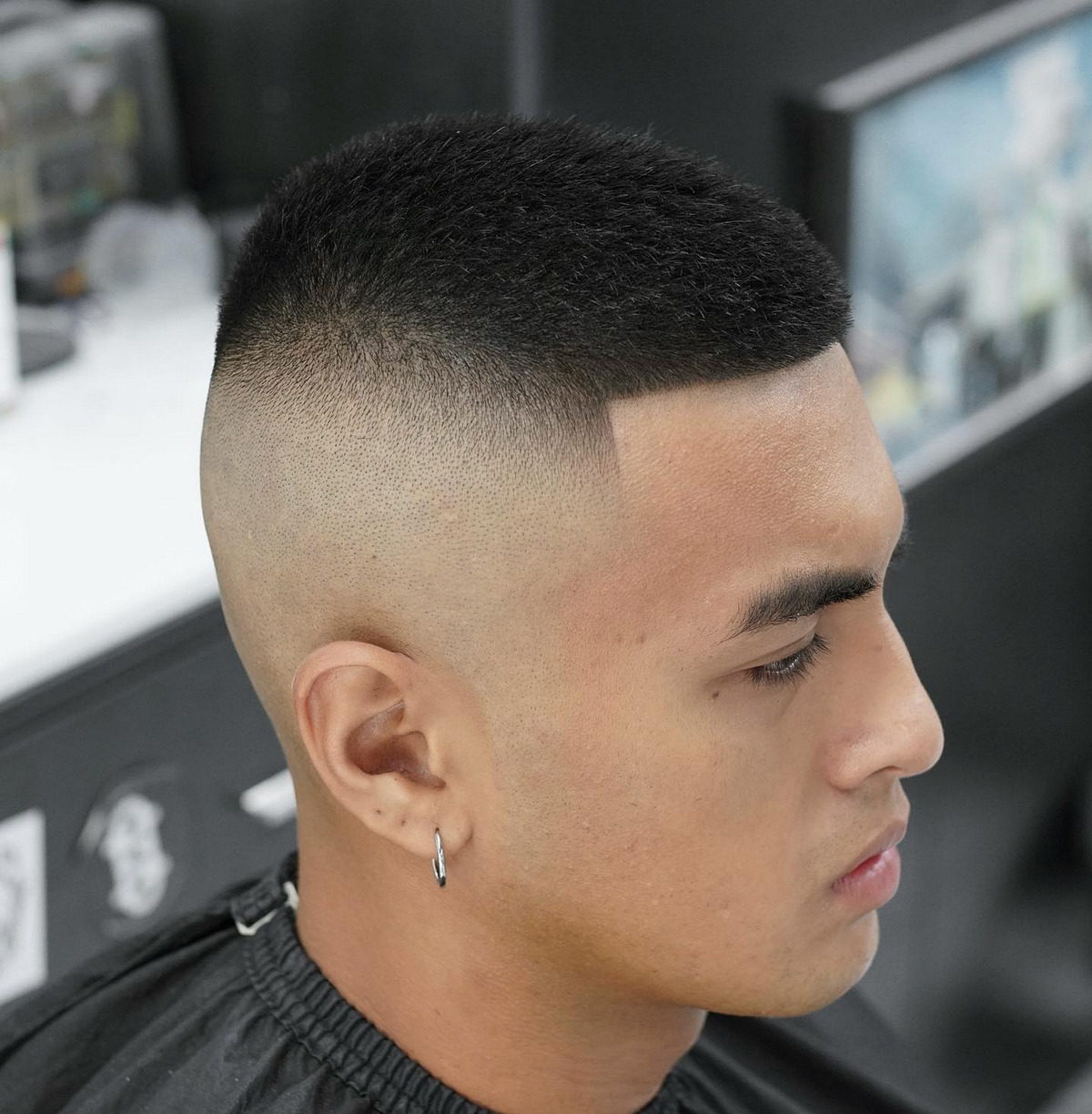 Men with skin fade hair