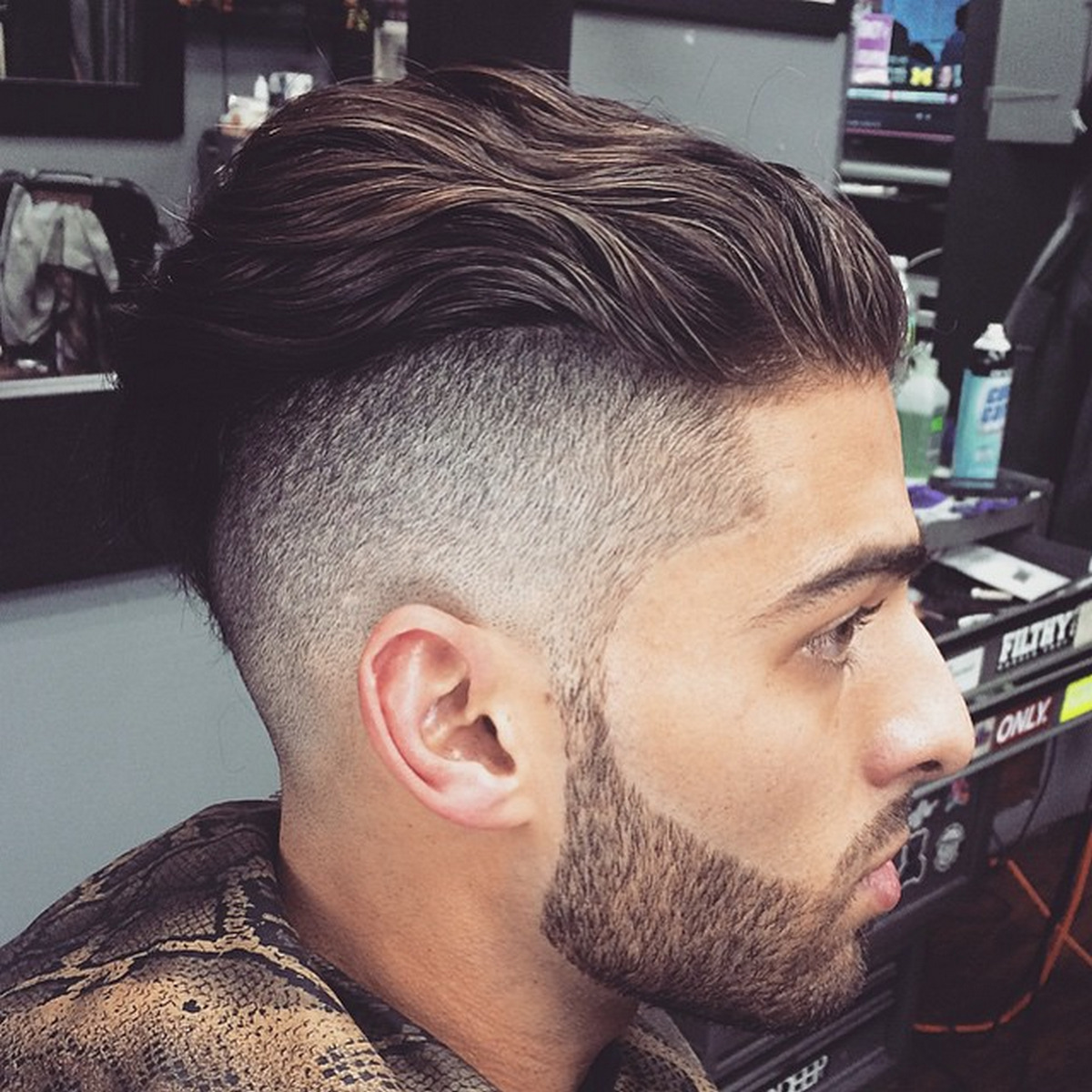 Men with undercut fade hair