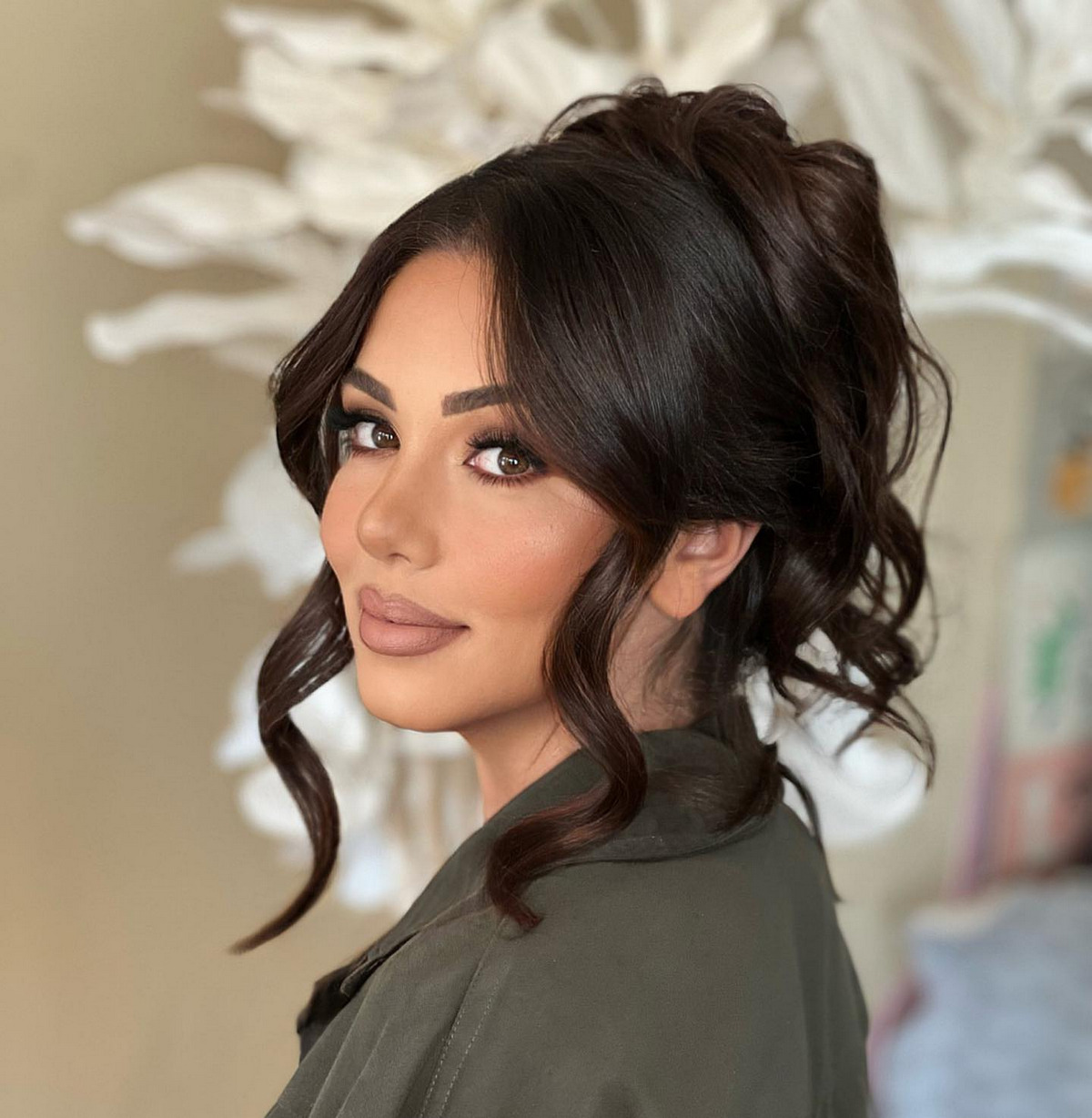 Messy updo hairstyle