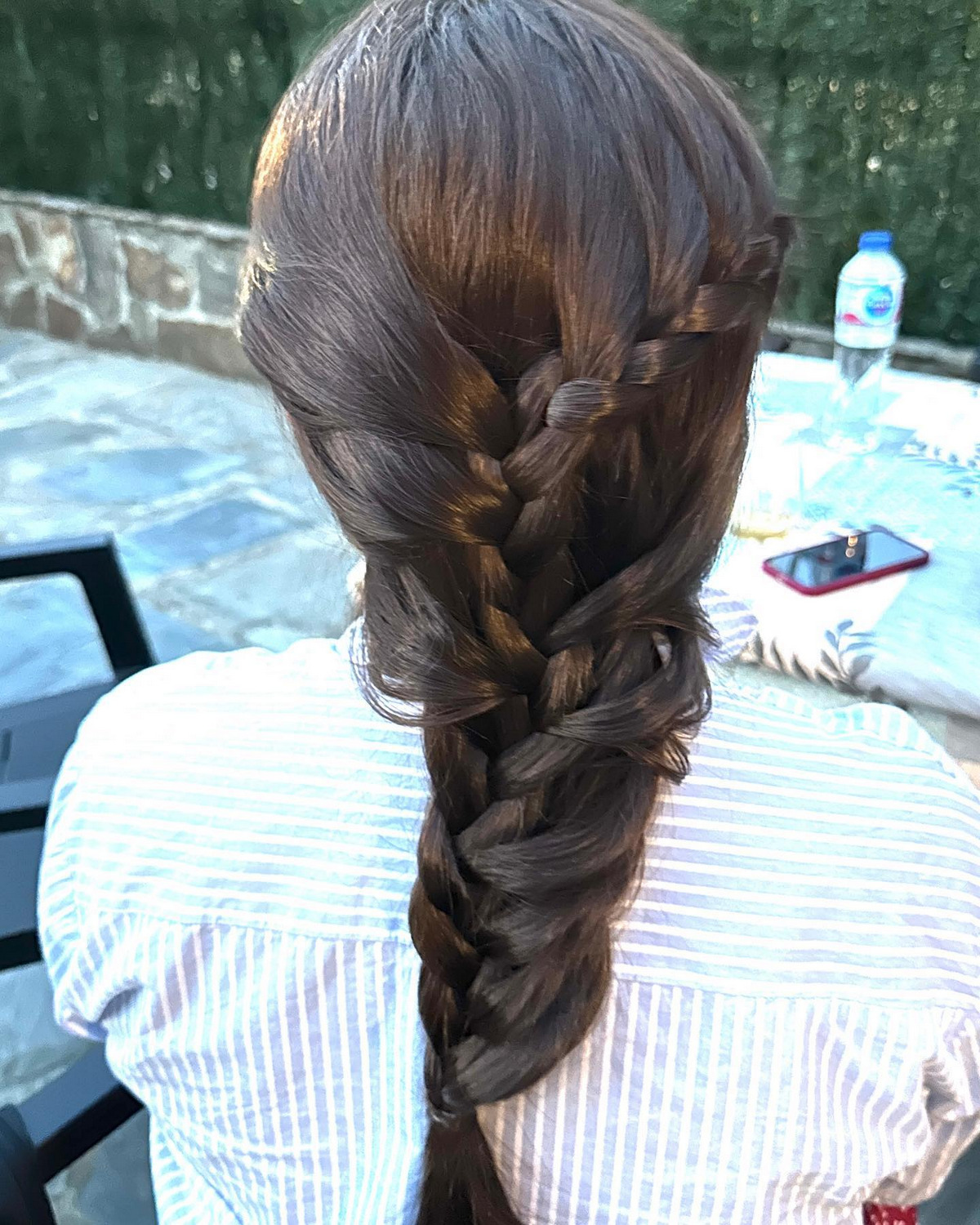 Monica's elegant braid hairstyle 