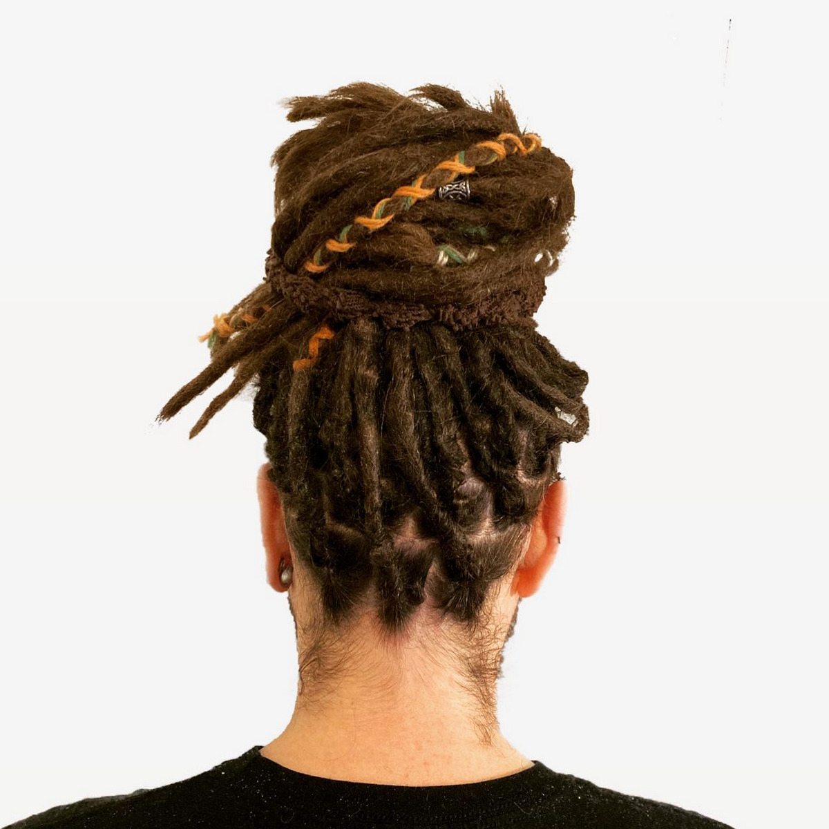 Neat and youthful dreads braids updo hairstyle