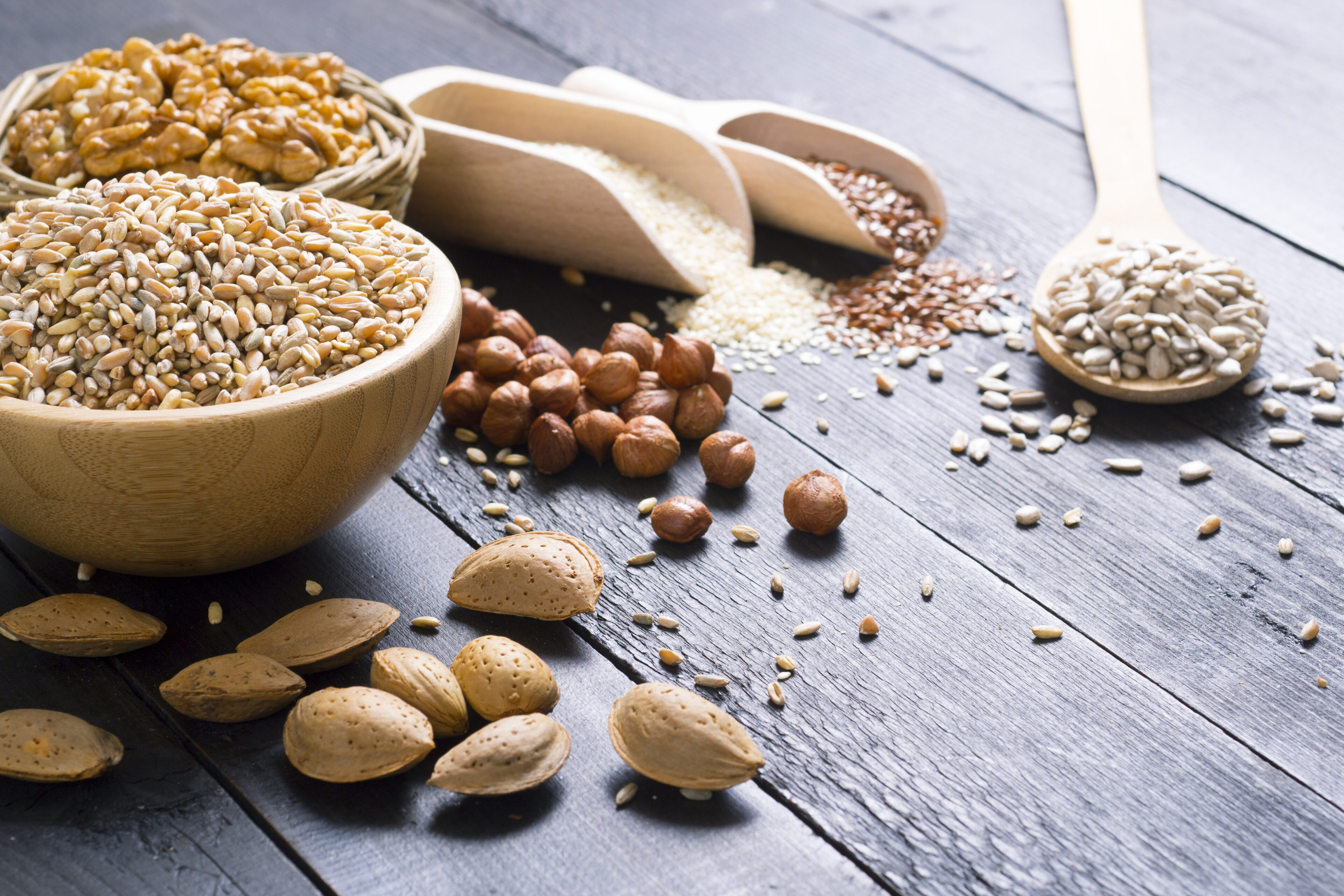 Nuts and cereal seeds