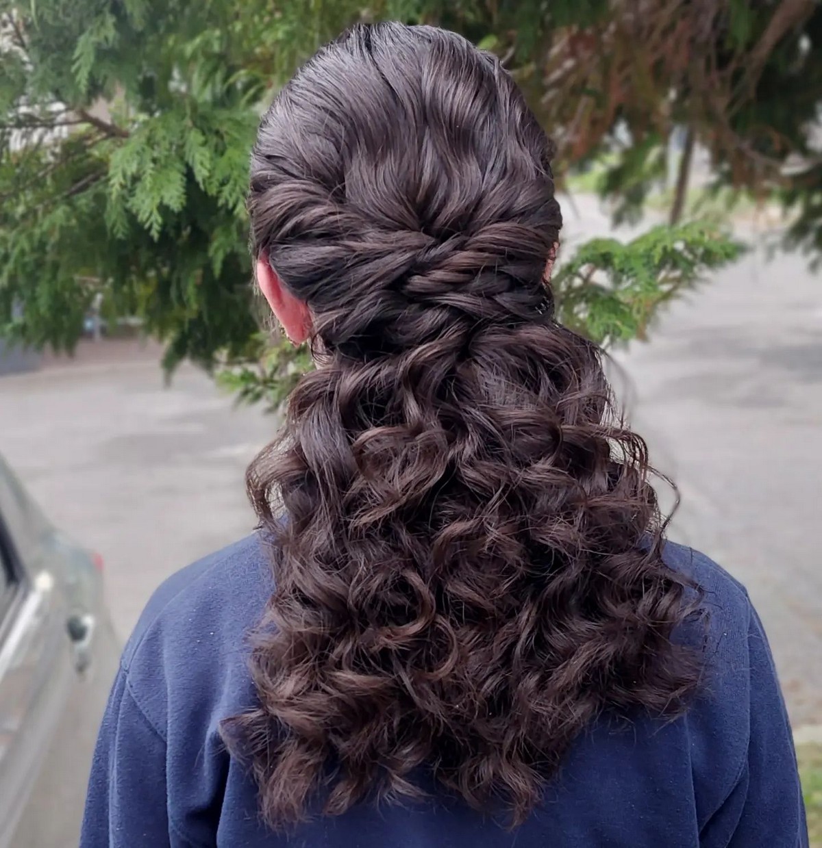 Pinned back curls