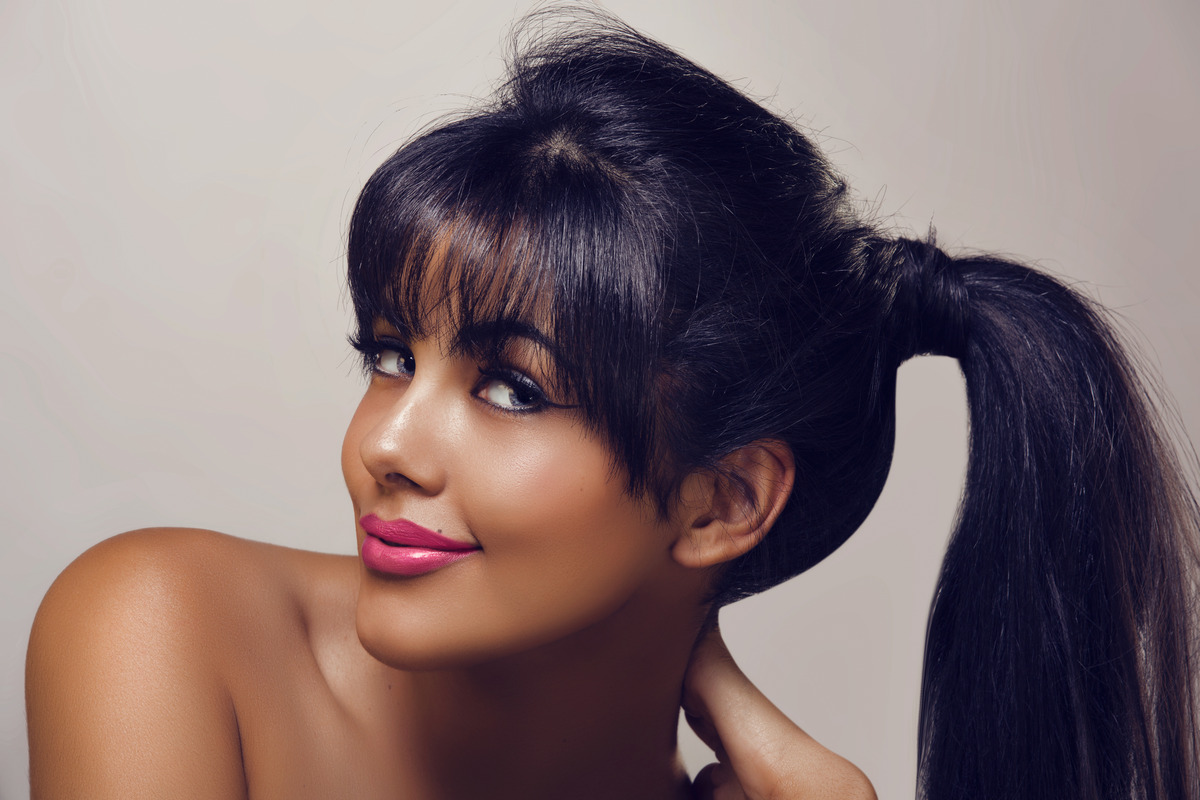 Ponytail With Choppy Bangs