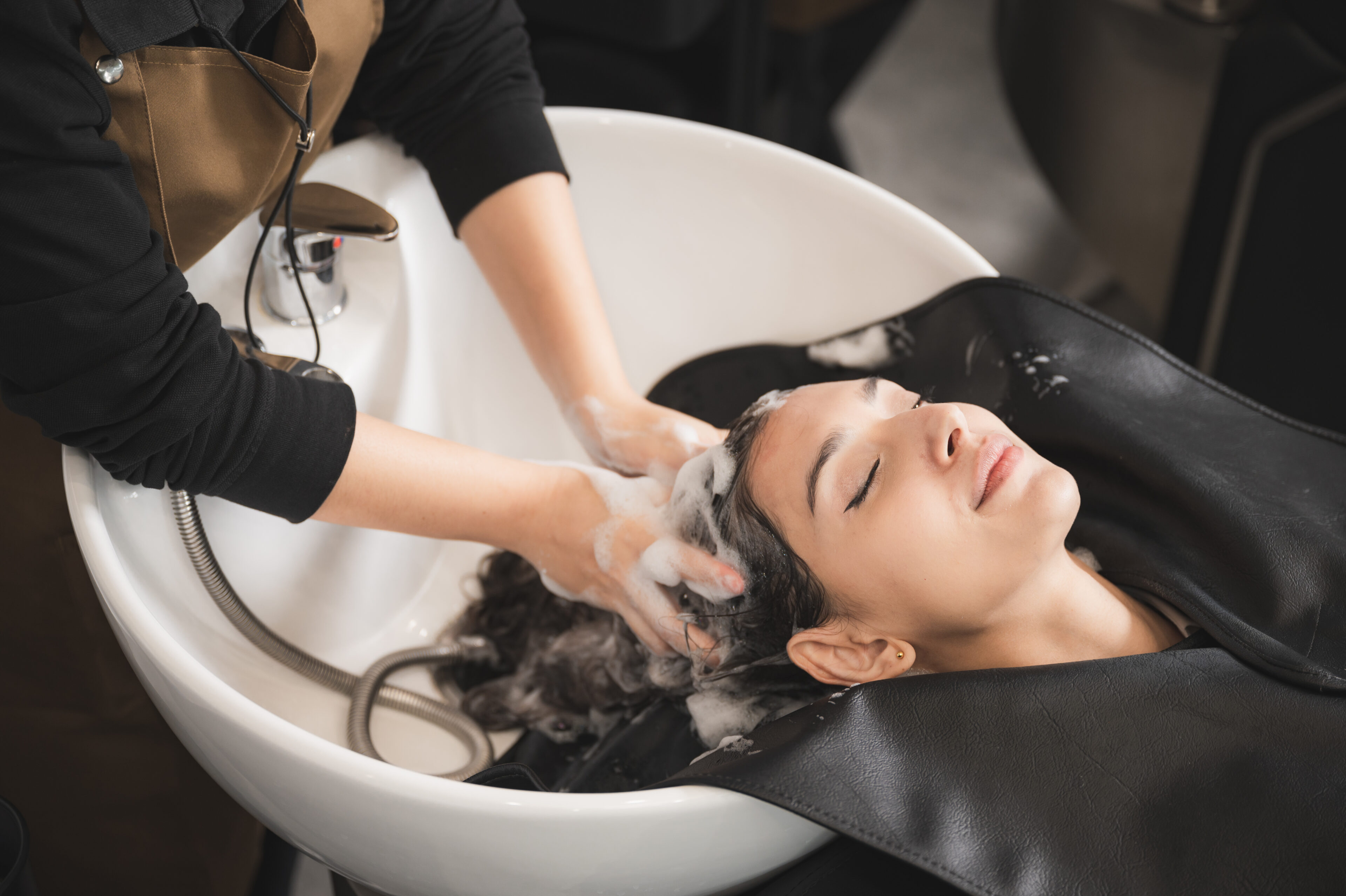 Shampoo hair for perms preparation