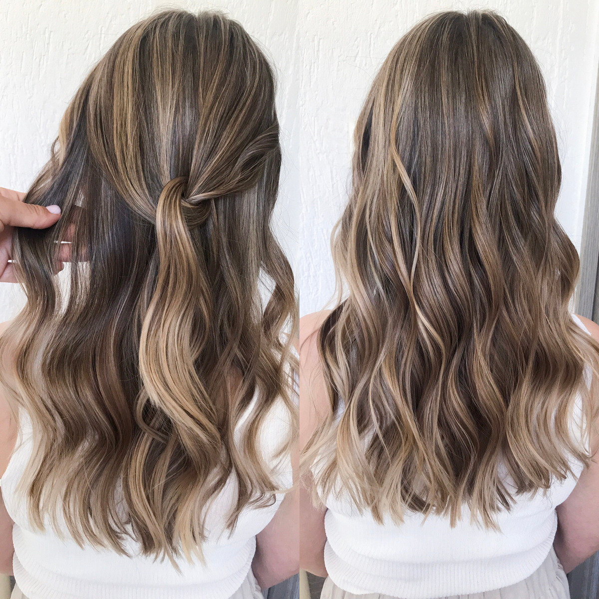 Professional hairstyle with balayage hair color. 