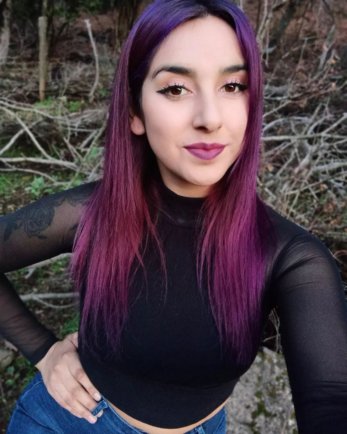 The Results of dying your brown hair purple