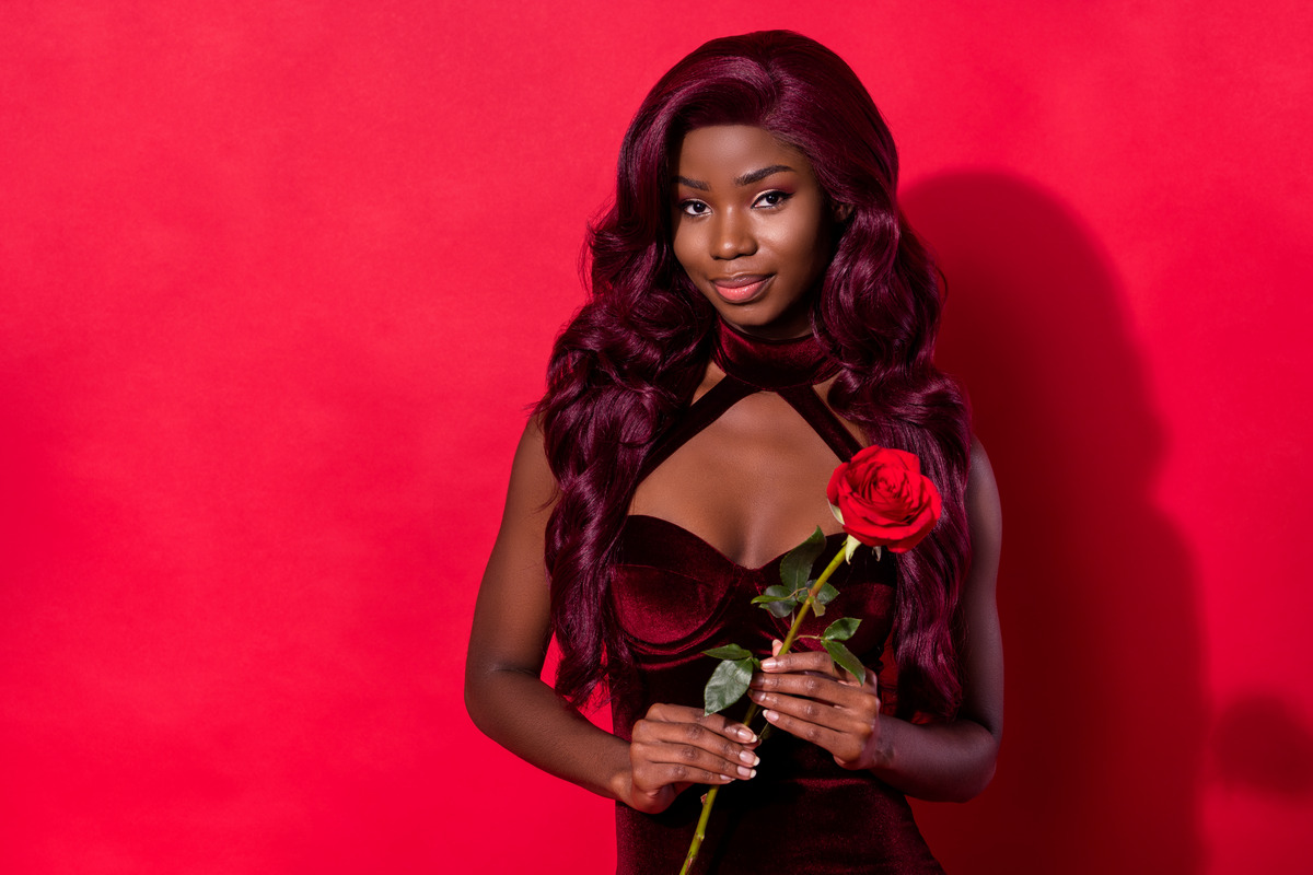 The Results of dying your hair purple with dark skin tone