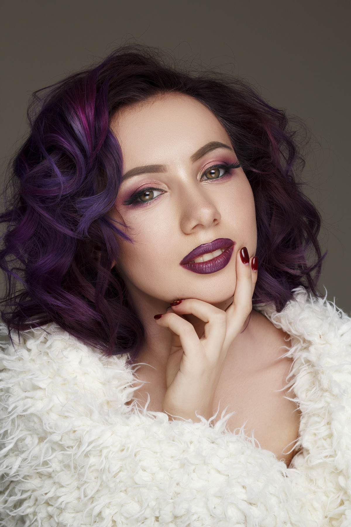 The Results of dying your hair purple with light skin tone