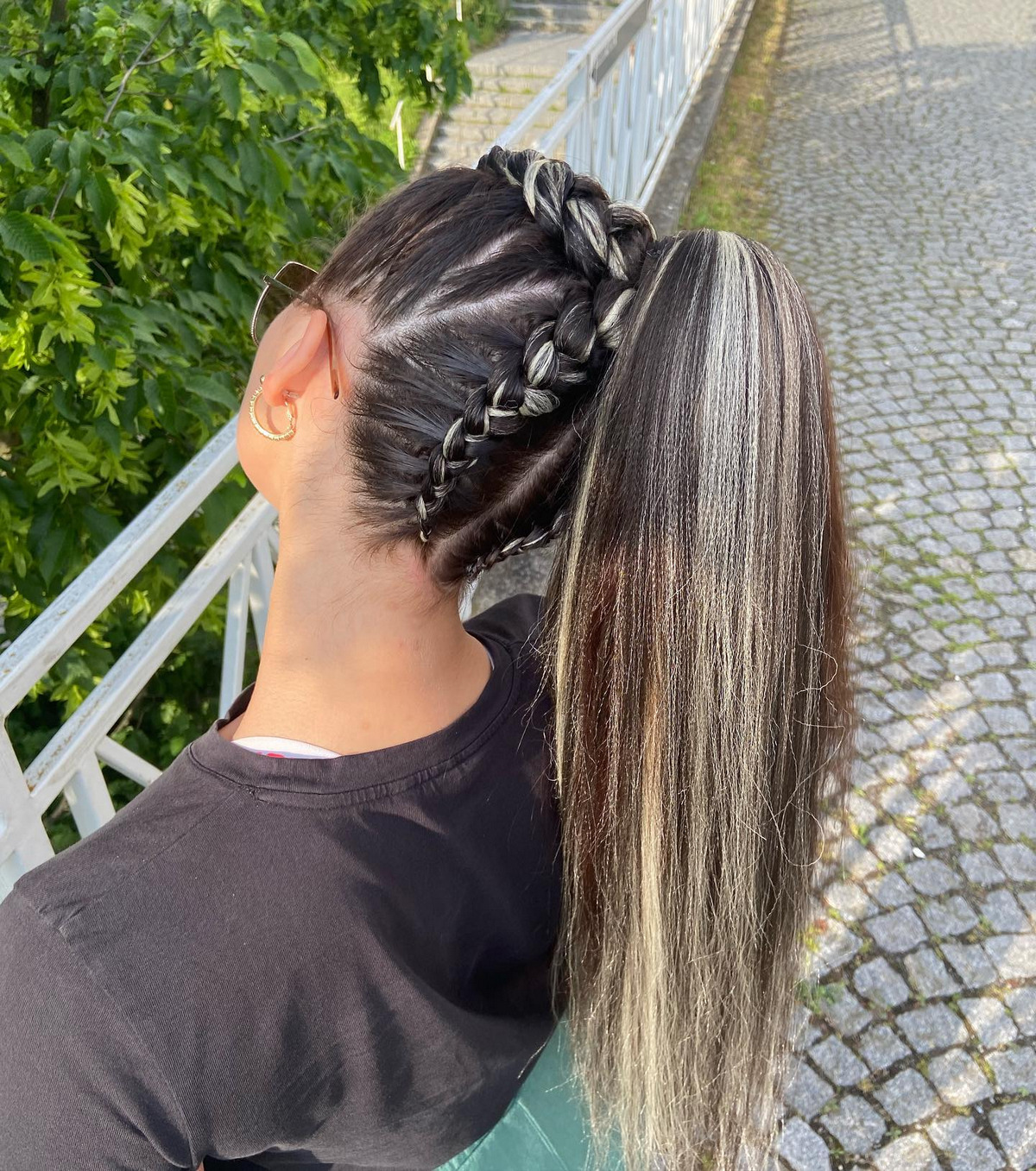 The perfect combination of braids and ponytail