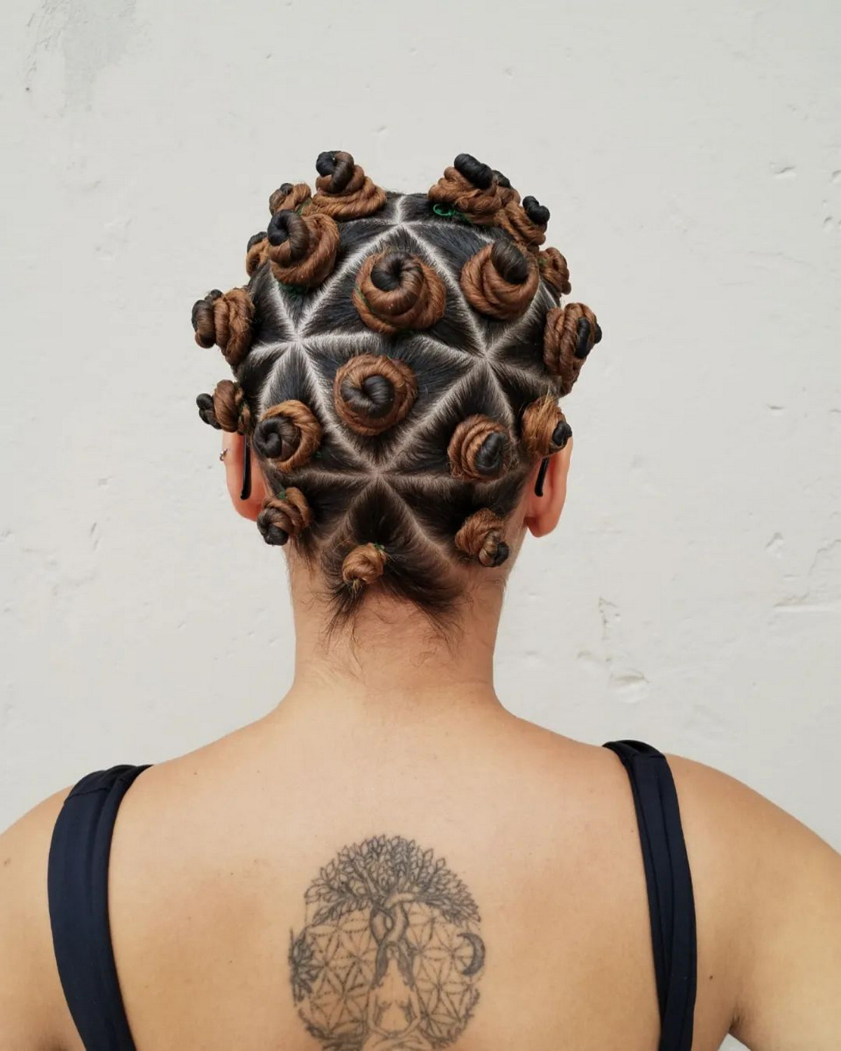 Updo with bantu knots for girls