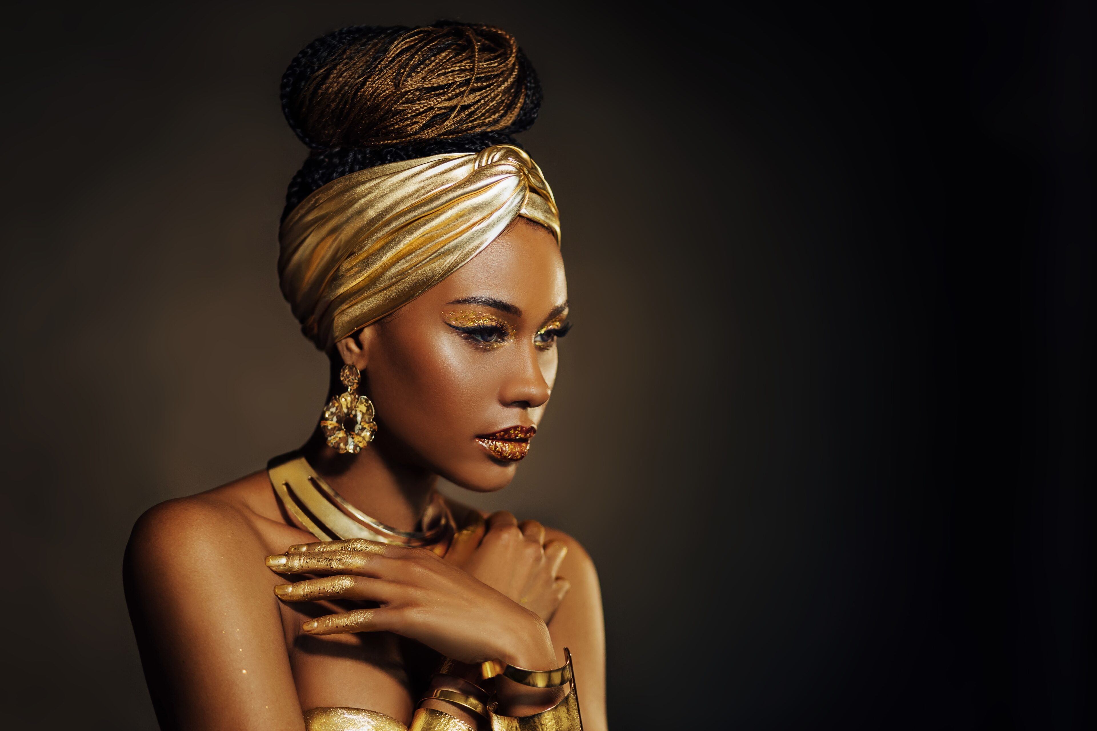 Beautiful African woman with braids