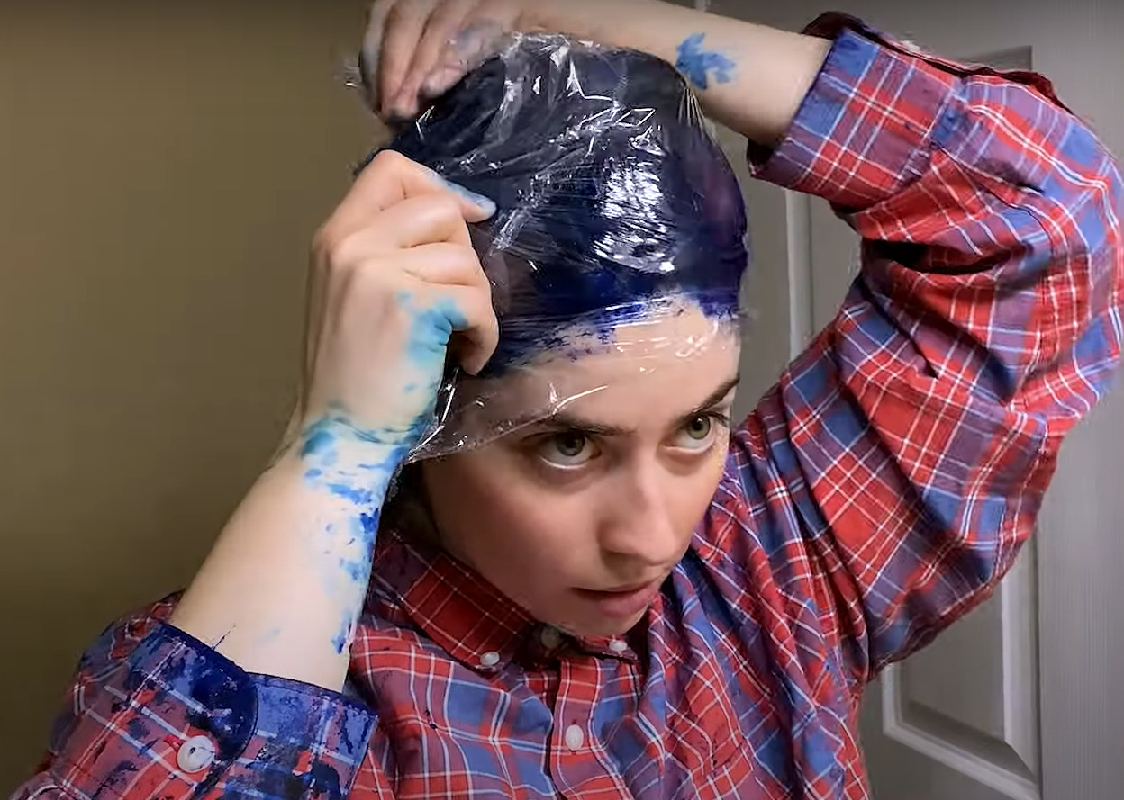 Cover with a plastic bag
