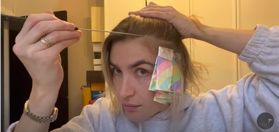 Face-framing technique into your at-home balayage
