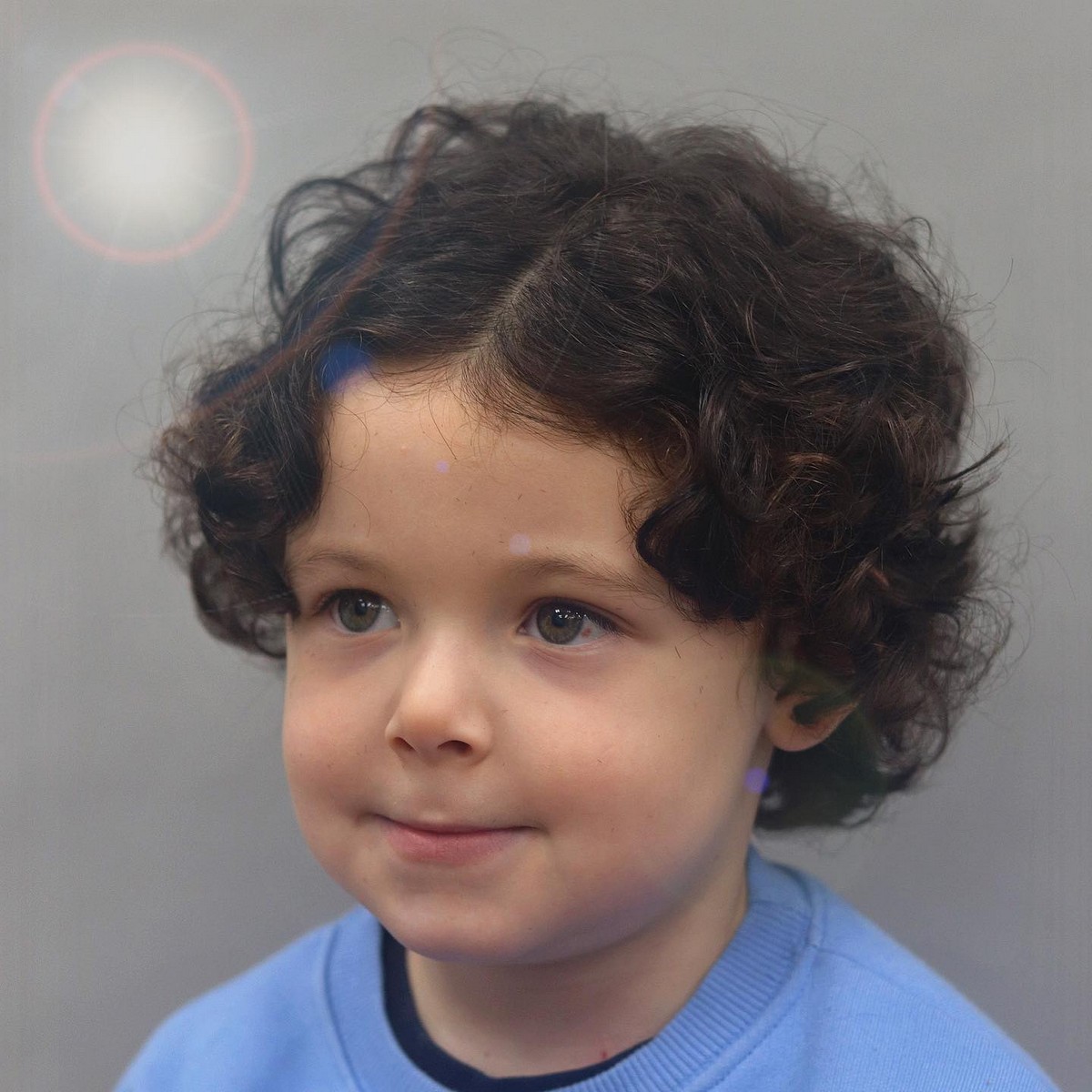 Curly Middle Part