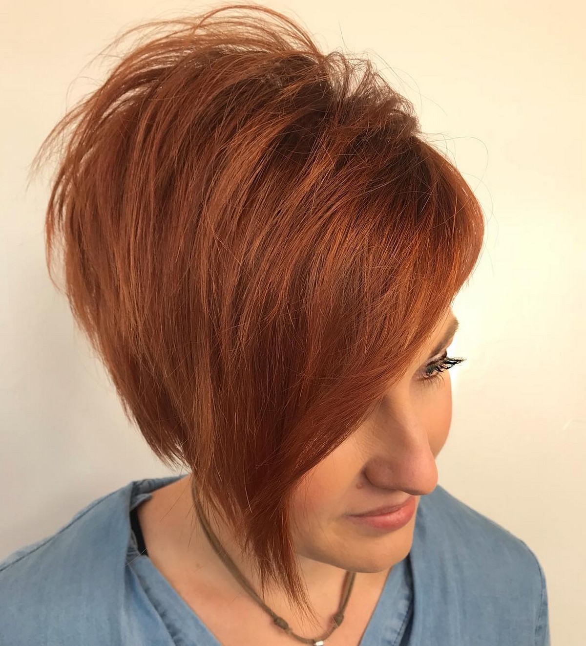 Short Brown Stacked Bob