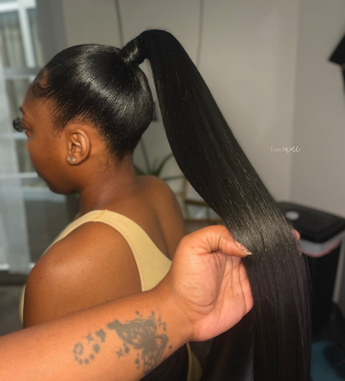 Sleek Mid High Ponytail
