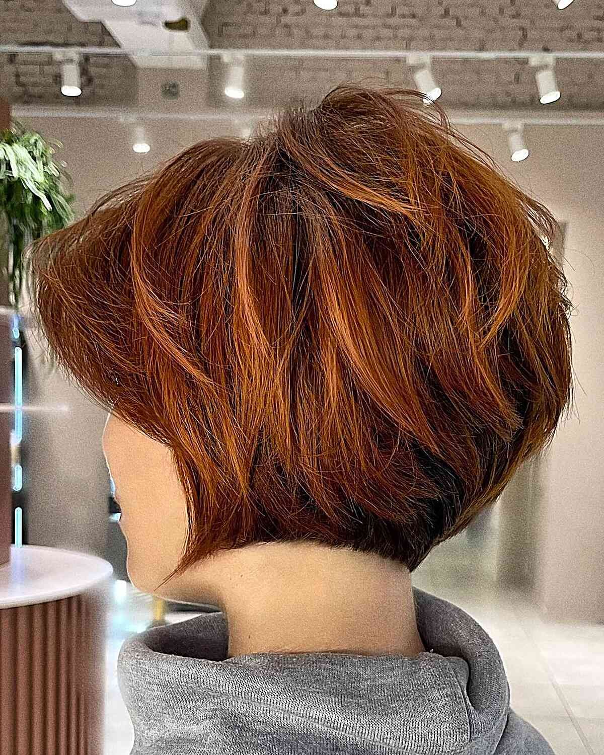 Auburn Stacked Bob With Layers 