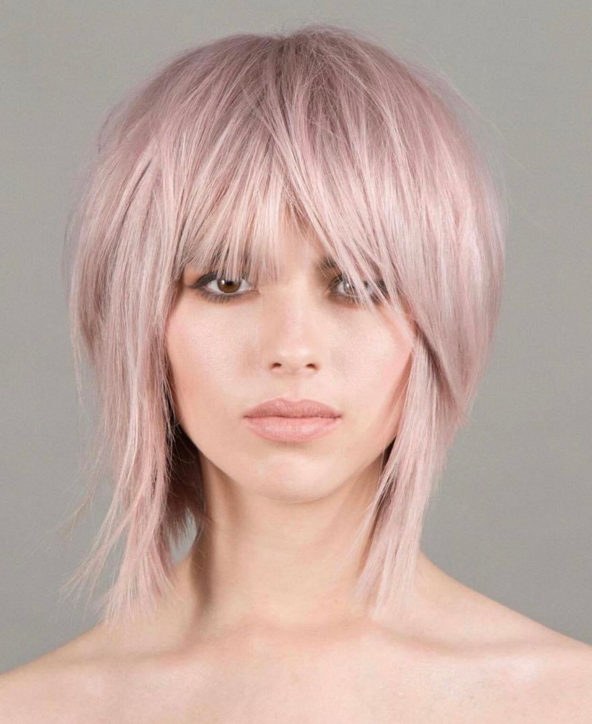 Pink Hair for Heart-Shaped Faces