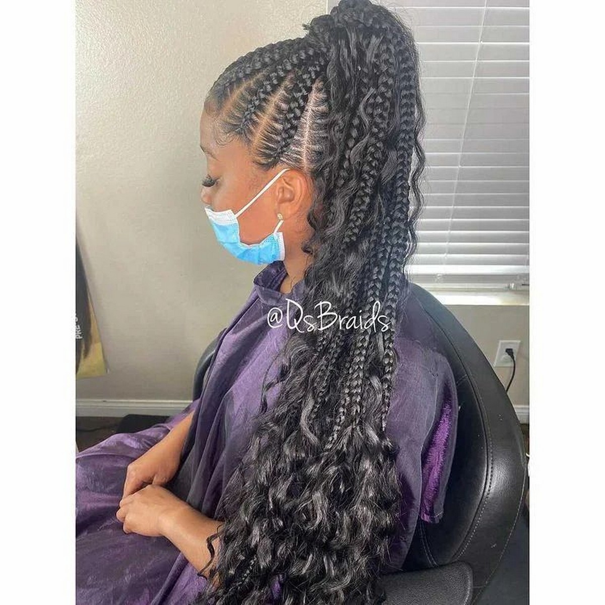 Big-Sized Bohemian Braids With Ponytail