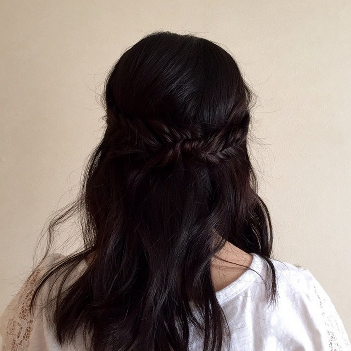 Messy French Fish Braids And Half Up, Half Down Fizzy Hair