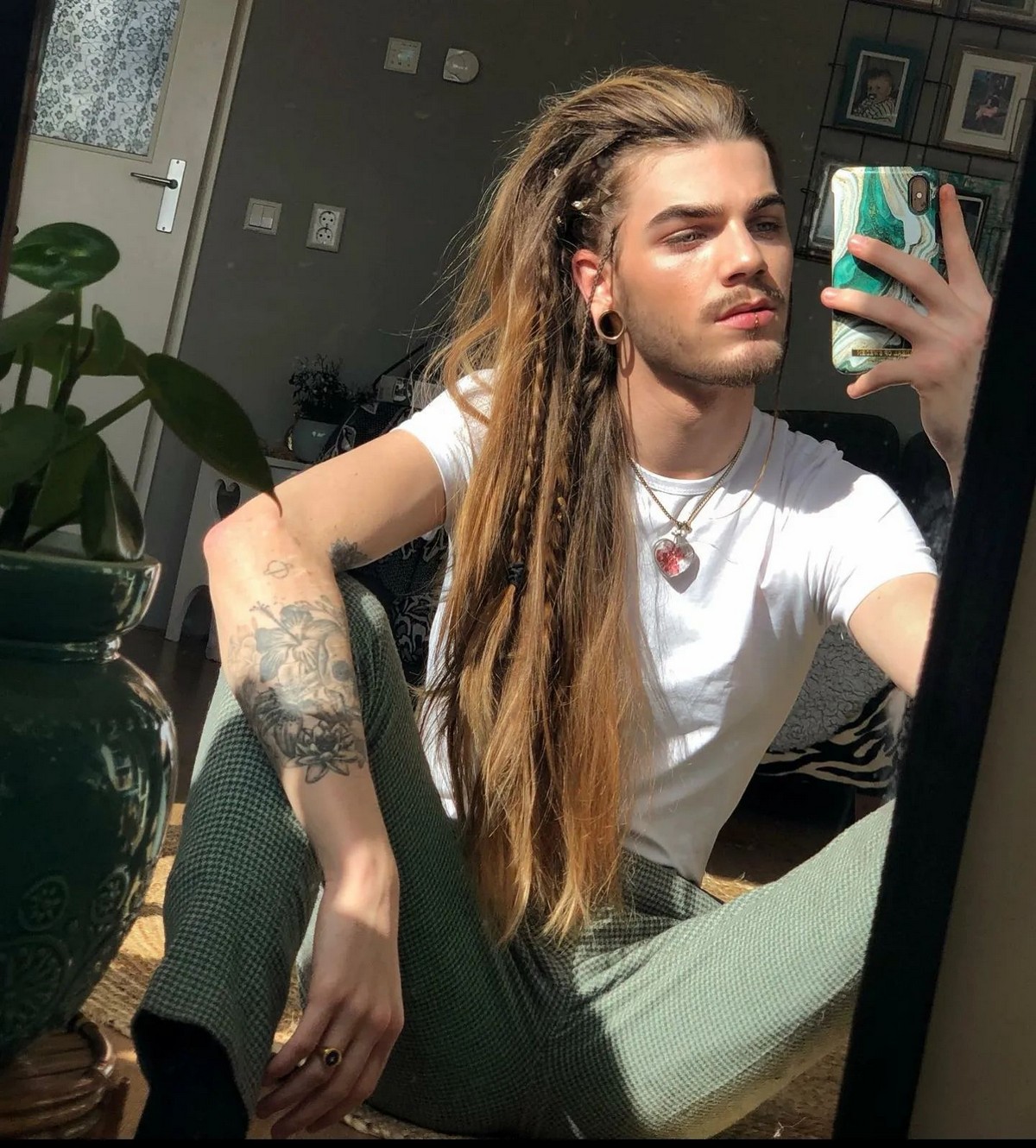 Side Part with long hair