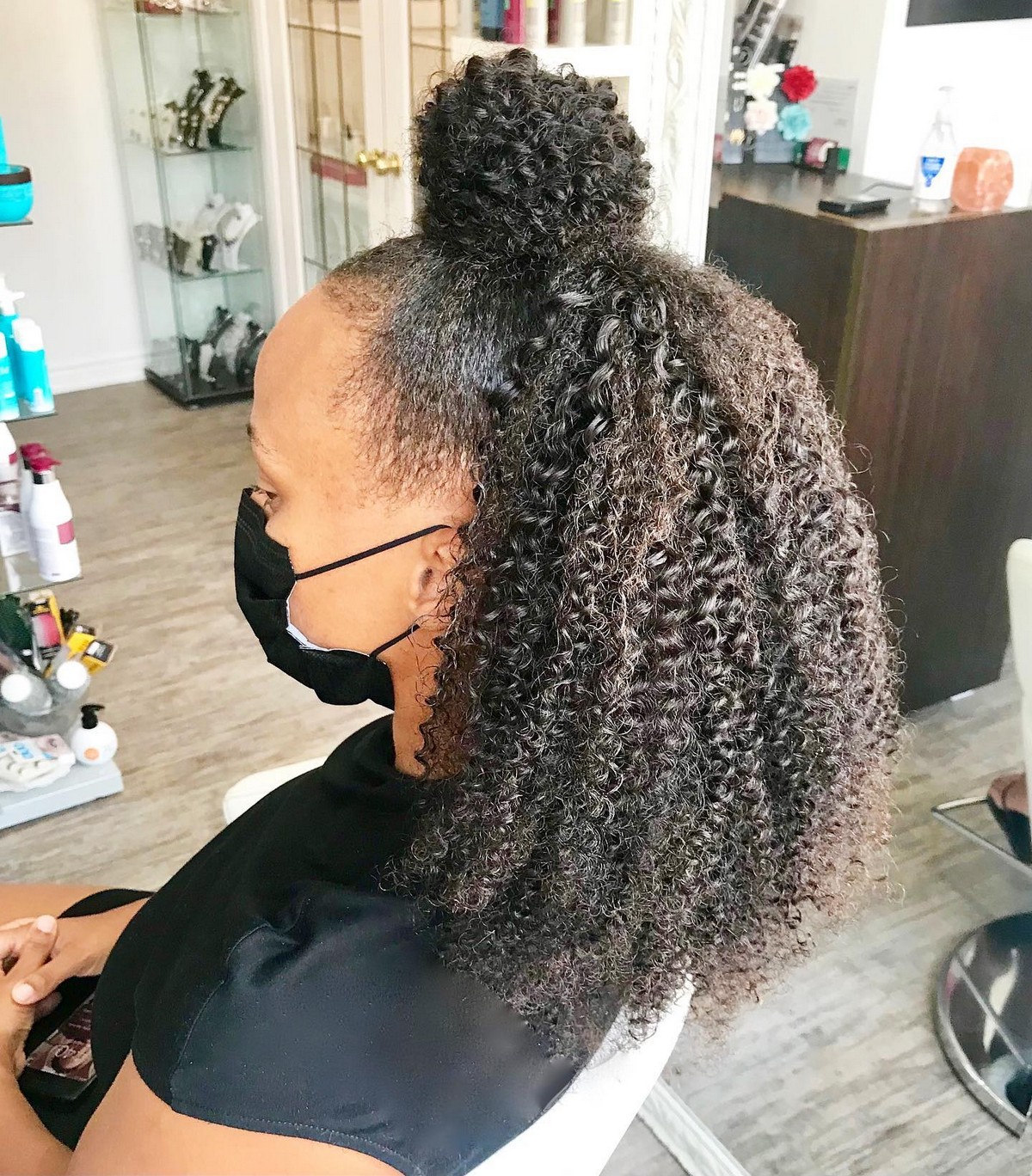 Curly Afro Half Up Half Down