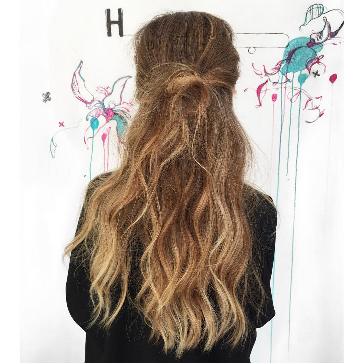 Messy Frizzy Half-Up Twist