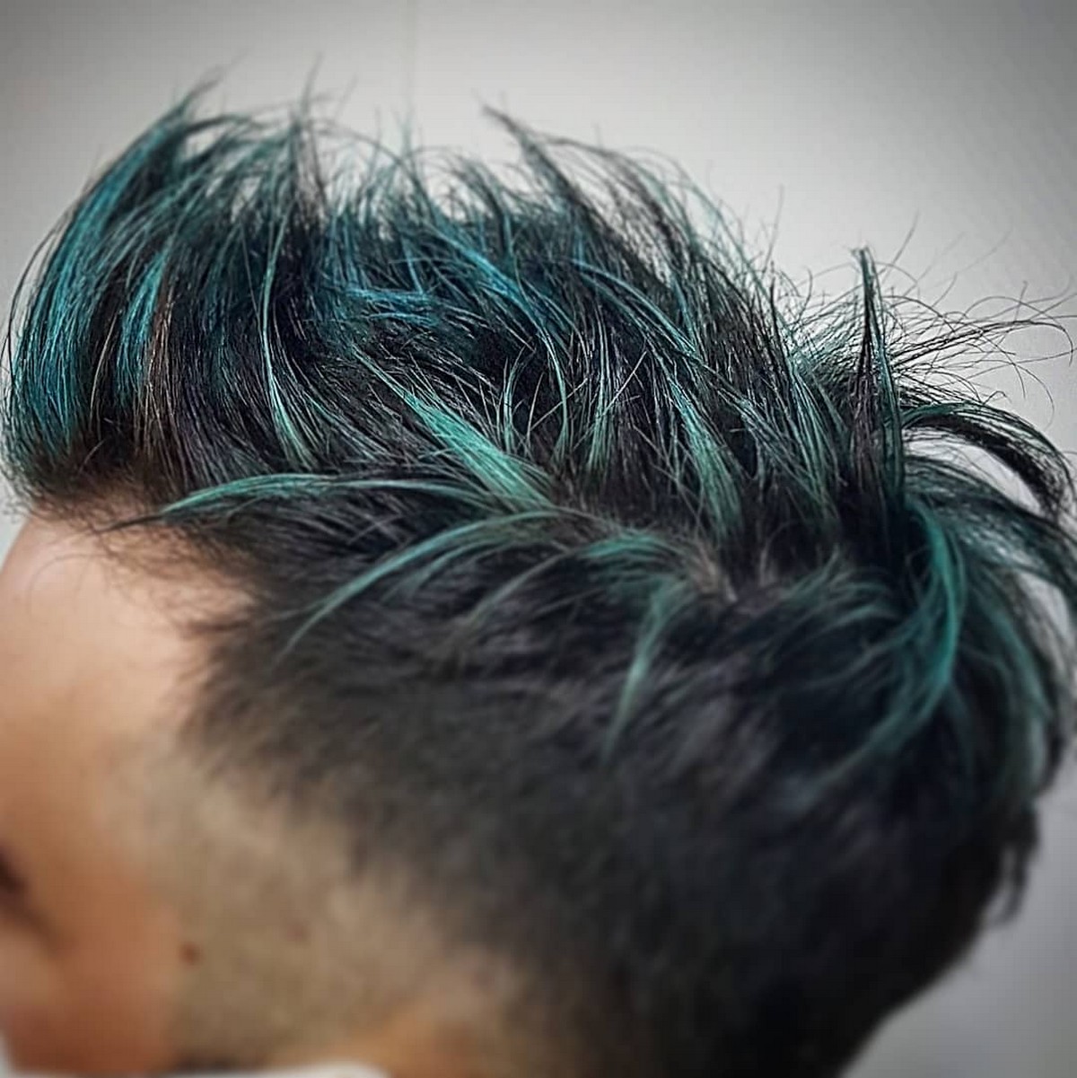Teal Highlights On Black Hair