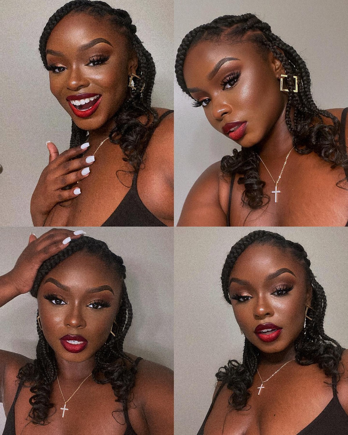 Short Half Up Down Bohemian Braids